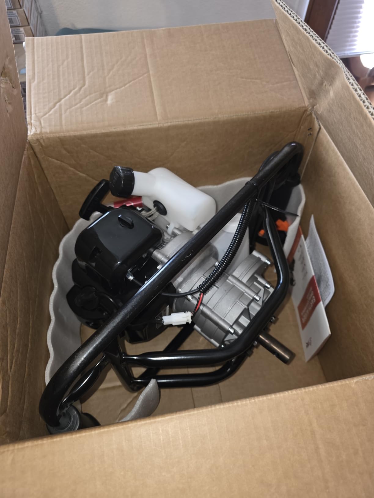 DC HOUSE Post Hole Digger, 52cc 1800W Gas Powered Earth Auger Earth Digger, Auger Post Hole Digger with Two Drill Bit 6
