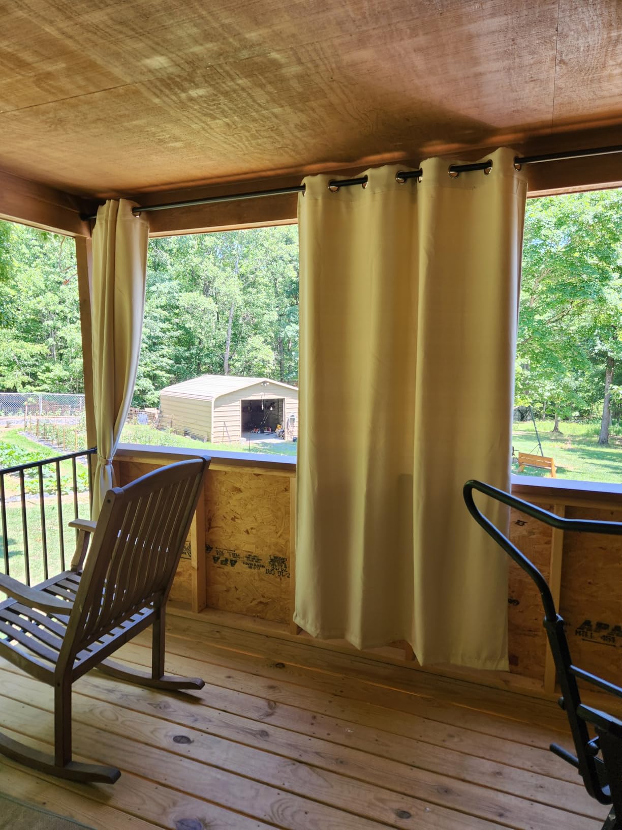 Waterproof Outdoor Curtain W52 x L84 - Grommet Top Sunlight Blocking Window Treatment Drapes Blackout Curtains for Patio Porch Pergola Cabana Gazebo (Beige, 2 Panels) customer photo 1