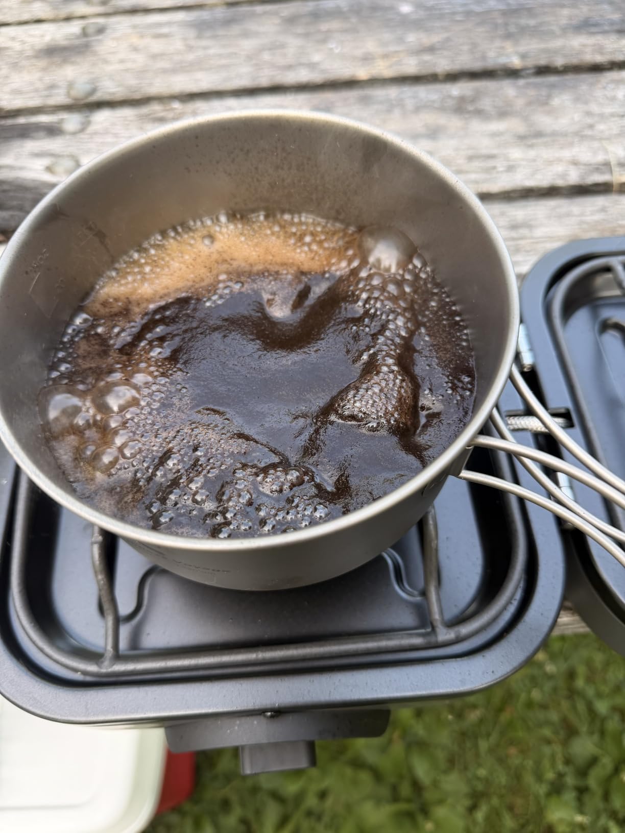 Boundless Voyage Outdoor Titanium Pot with Pan Set with Collapsible Folding Handle for Outdoor Camping Cooking Hiking Backpacking Portable Cookware customer photo 1