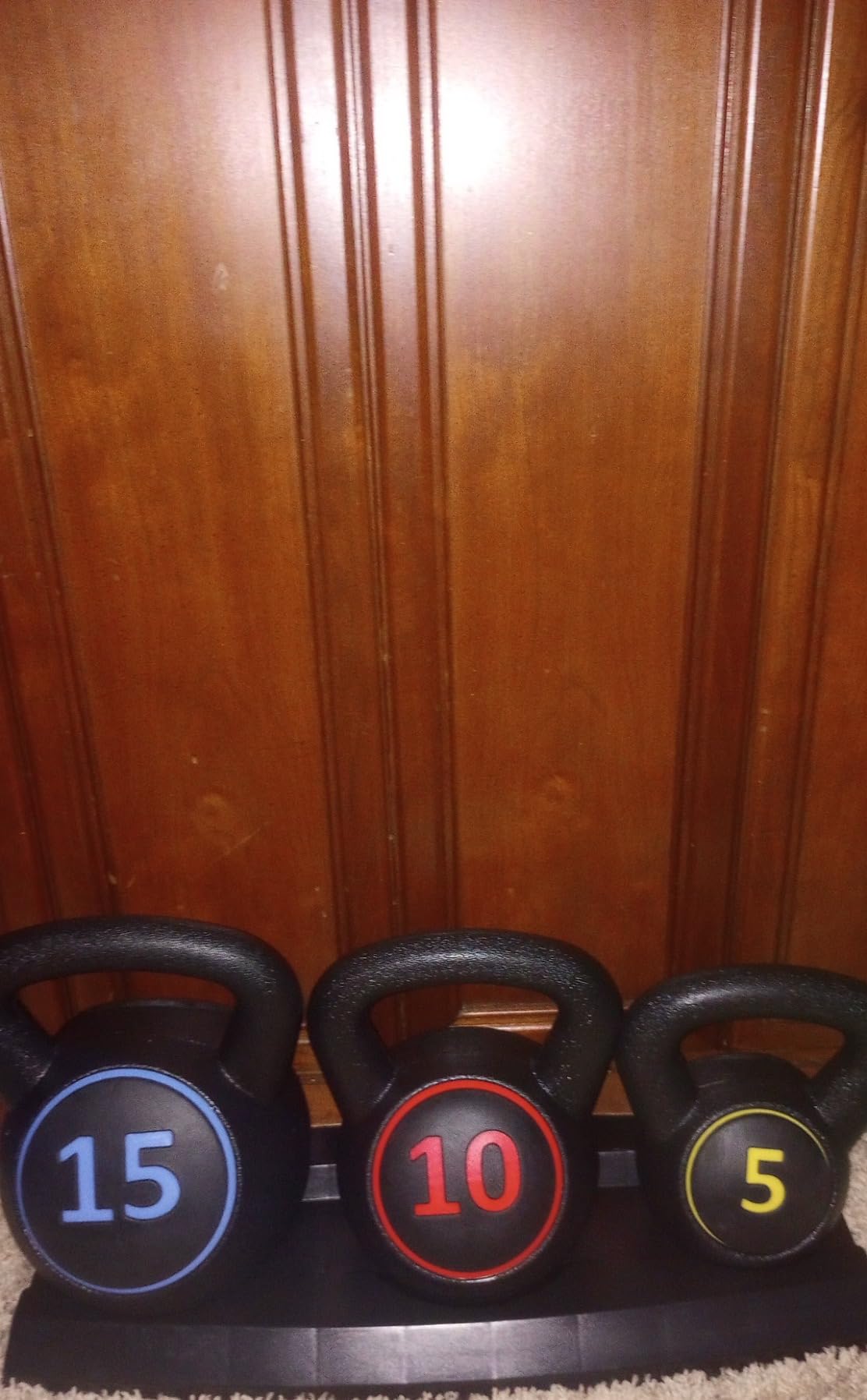 F2C 3-Piece Kettlebell Set with Storage Rack 5lb, 10lb, 15lb customer photo 1
