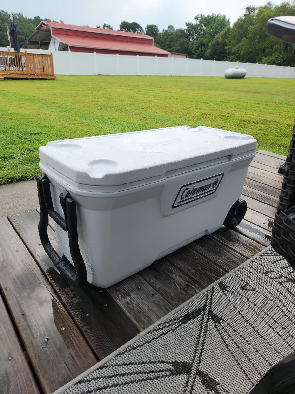Coleman Marine Cooler with Fully Insulated UV Guard Lid & Body, Keeps Ice for 3+ Days, Great for Boating & Fishing, 52qt/100qt Wheeled/120qt Options customer photo 1