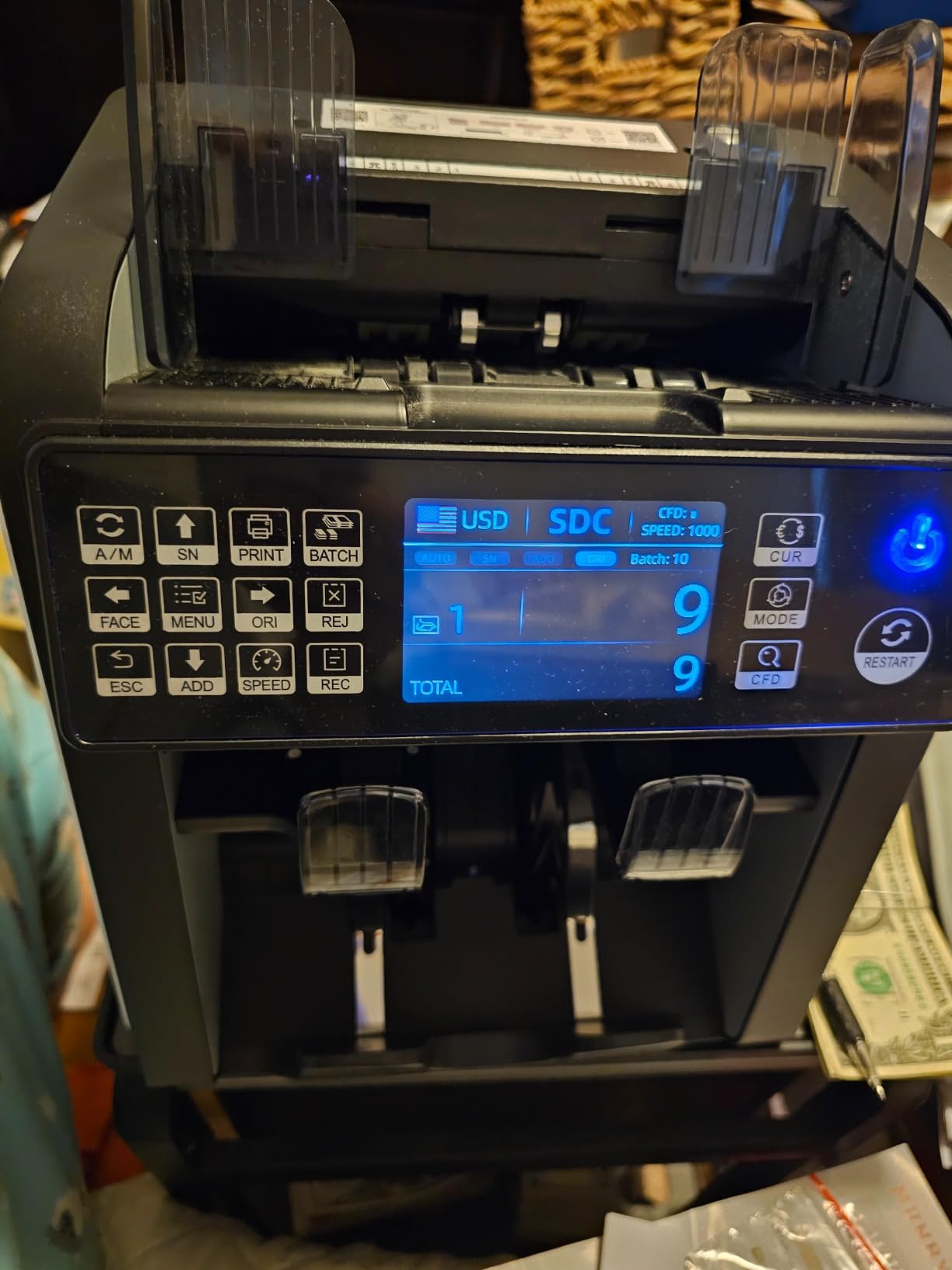 MUNBYN IMC08 Dual Money Counter Machine Mixed Denomination with Reject Pocket, Value Counting, Counterfeit Detection 2 CIS/UV/MG/IR, Sort & Print Enabled Cash Counter customer photo 1