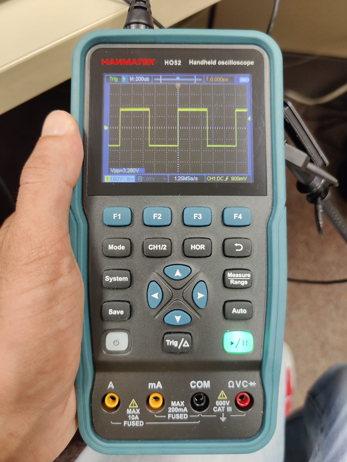 HANMATEK Handheld Digital Oscilloscope 50Mhz Bandwidth with 2 Channels HO52 3.5