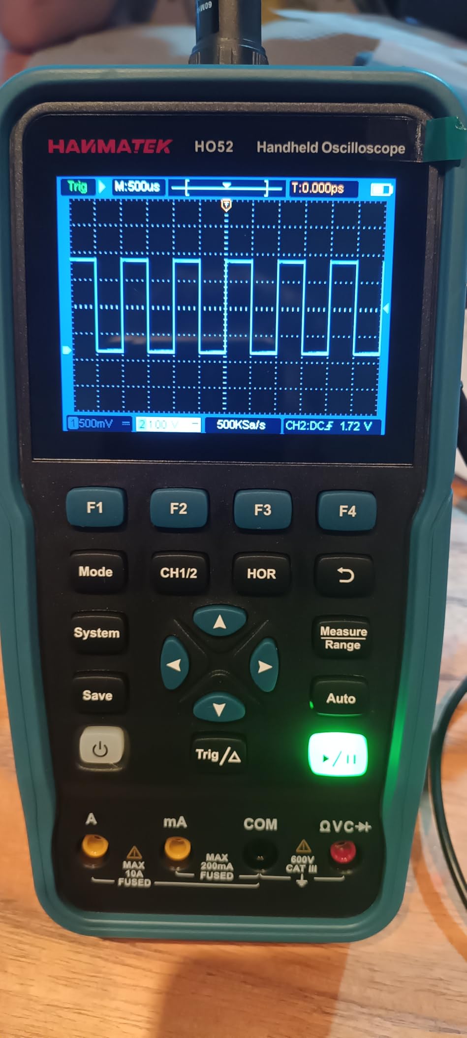 HANMATEK Handheld Digital Oscilloscope 50Mhz Bandwidth with 2 Channels HO52 3.5