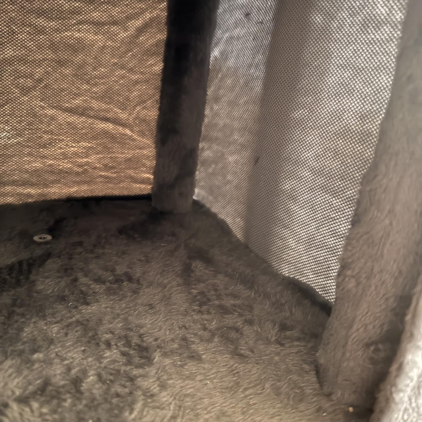 Yaheetech 23.5in Small Low-Profile Cat Tower with Scratching Posts | Space-saving 16x16in base, soft plush cover, solid particleboard frame, fits tiny apartments, dark gray customer photo 2