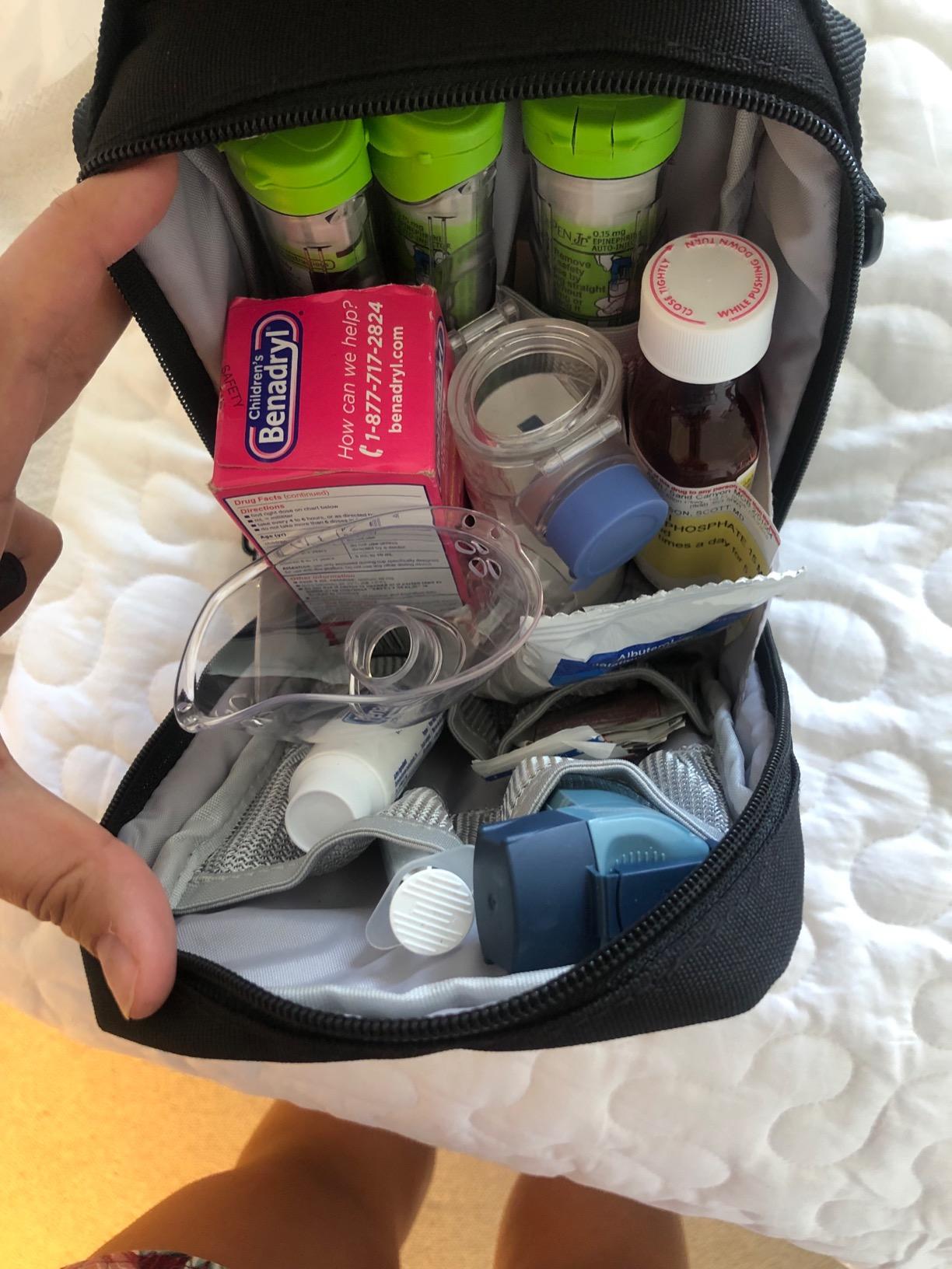 Medical Bag for Travel - Allergy, Asthma or Diabetic Supply Organizer (Red) | TSA Approved Insulated Medical Bag for Insulin Pens, Diabetes Medication, Epi Pens, Inhaler & Spacer or First Aid Supplies customer photo 2
