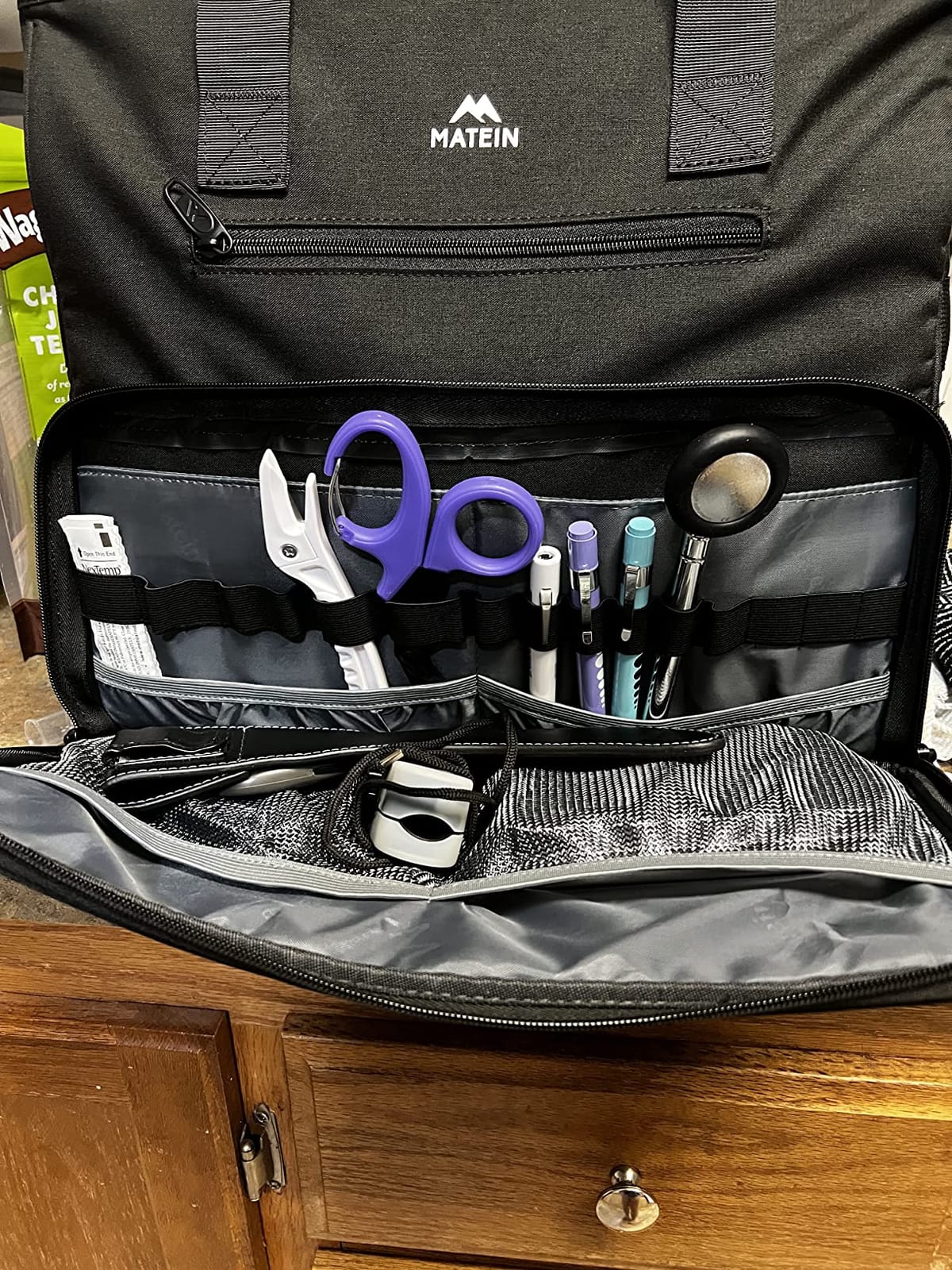 MATEIN Medical Bag, Large Sturdy Nurse Doctor Bag with Multi-Compartment | Water-Resistant, Nonslip Bottom, Detachable Dividers, Clinical Bag, Home Health Nurse Bag, for Nursing & Home Visits, Black customer photo 1