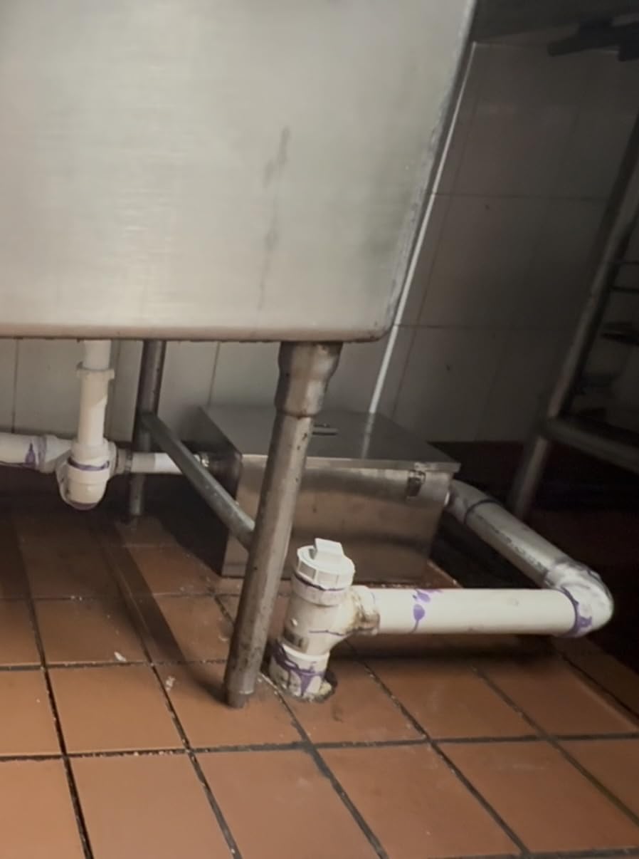 IRONWALLS 8LBS Commercial Grease Trap, Side Inlet Stainless Steel Wastewater Grease Interceptor Oil-Water Separator with Removable Mesh Filter for Restaurant Coffee Shop Home Kitchen | Stainless Steel Grease Interceptor Under Sink, 4 GPM Grease Trap for Kitchen Sink, Food Truck, 14.2