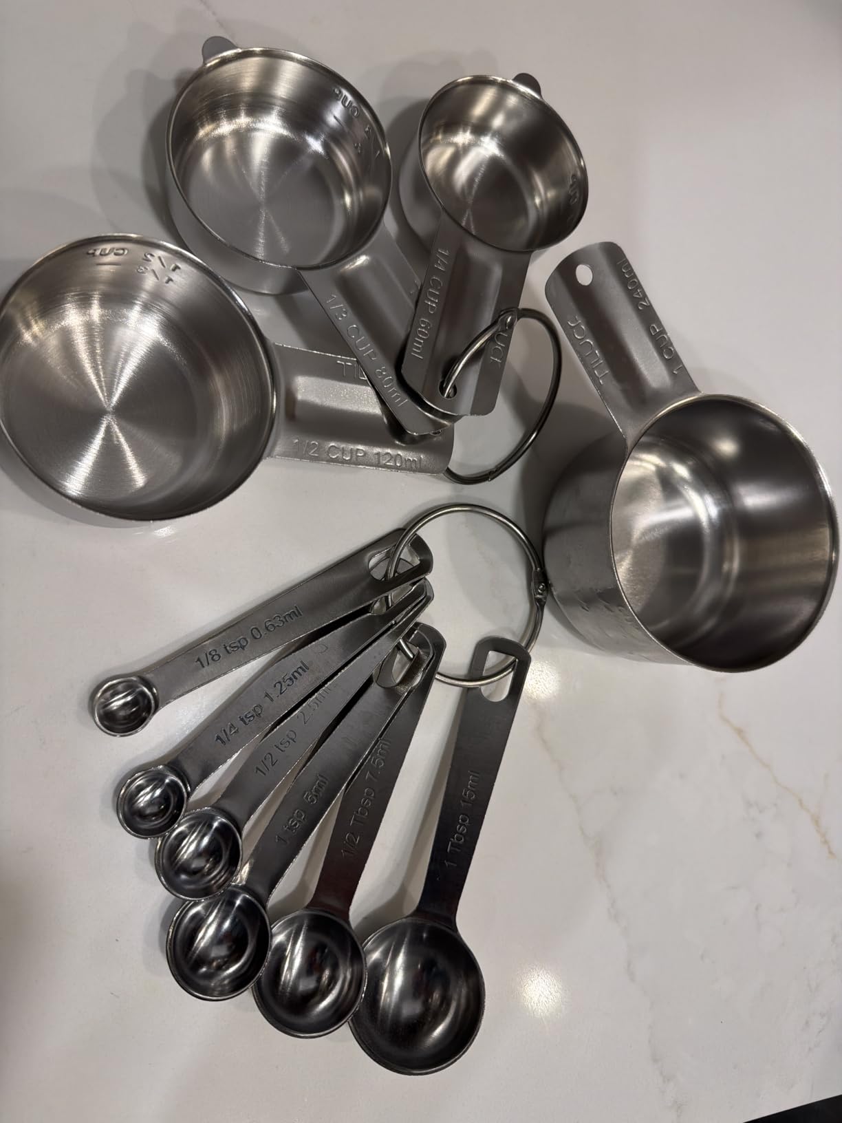 TILUCK Stainless Steel Measuring Cups & Spoons Set, Cups and Spoons | Stainless Steel Nesting Measure Cups, Kitchen Gadgets for Cooking & Baking (10) customer photo 1