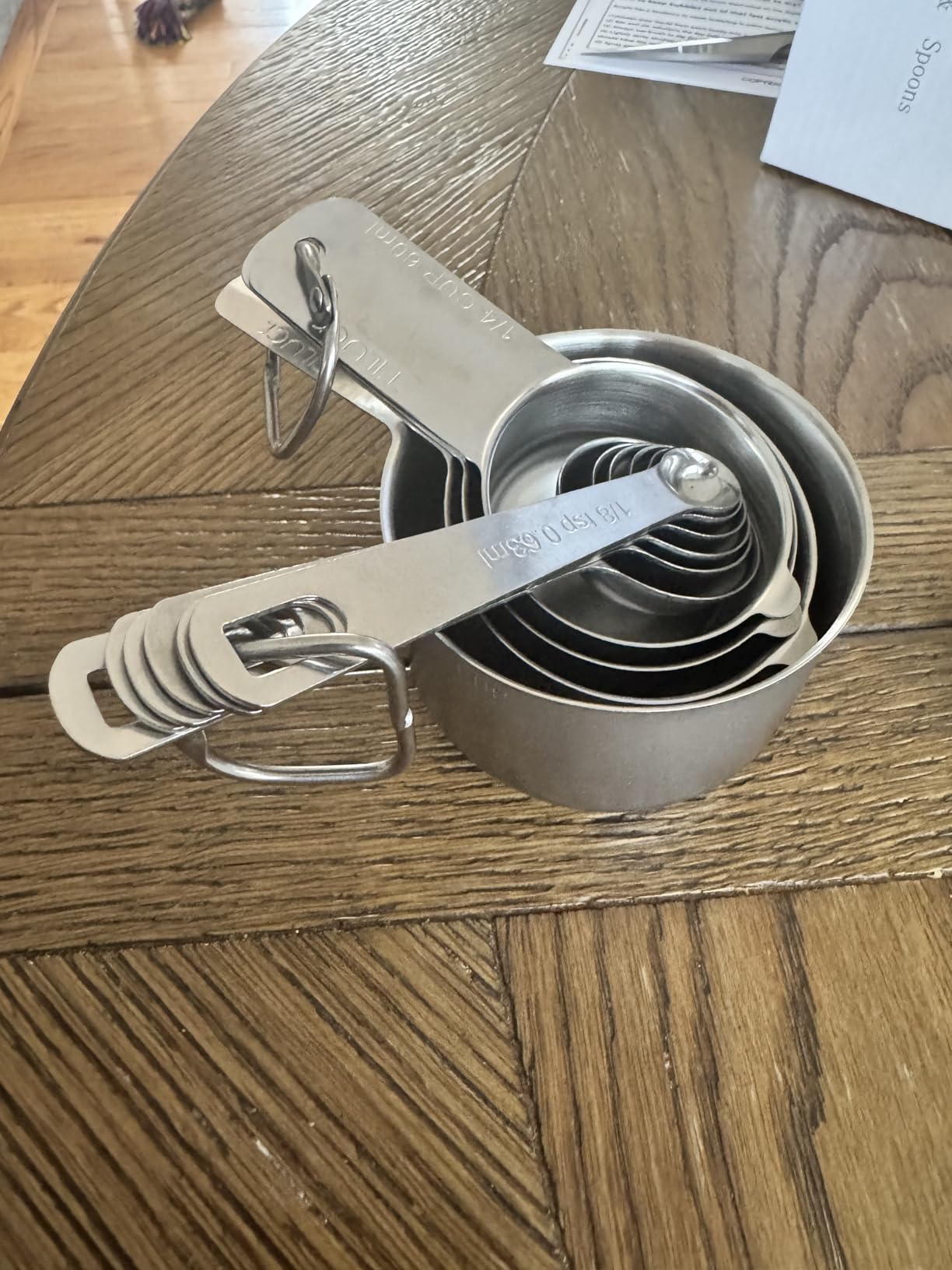 TILUCK Stainless Steel Measuring Cups & Spoons Set, Cups and Spoons | Stainless Steel Nesting Measure Cups, Kitchen Gadgets for Cooking & Baking (10) customer photo 2