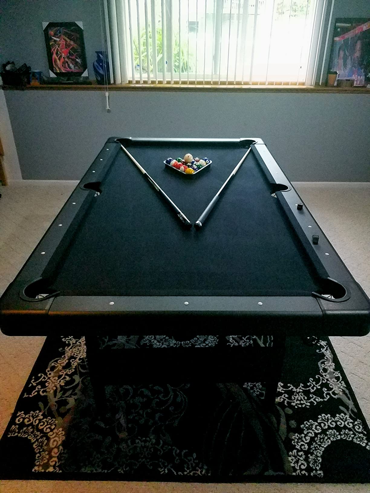 GoSports 6, 7, or 8 ft Billiards Tables - No Assembly, Choose Your Color - Portable Pool Table Includes Full Set of Balls, 2 Cue Sticks, Chalk and Felt Brush customer photo 1