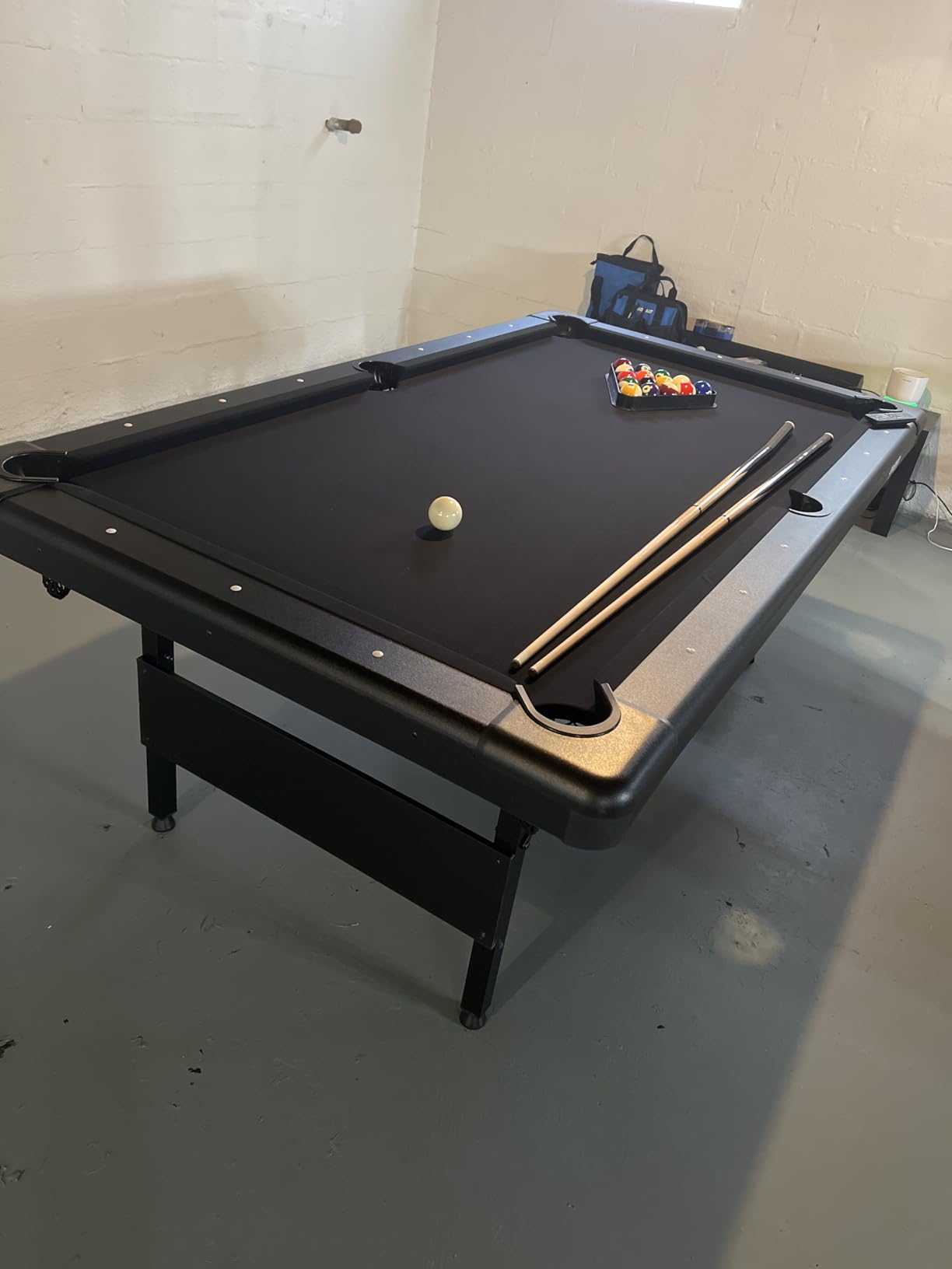GoSports 6, 7, or 8 ft Billiards Tables - No Assembly, Choose Your Color - Portable Pool Table Includes Full Set of Balls, 2 Cue Sticks, Chalk and Felt Brush customer photo 2