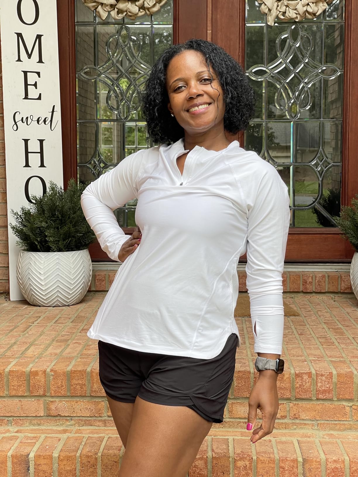 Women's Long Sleeve Running Shirts Quick Dry Lightweight Pullover Workout Tops Athletic T-Shirts Moisture Wicking customer photo 1