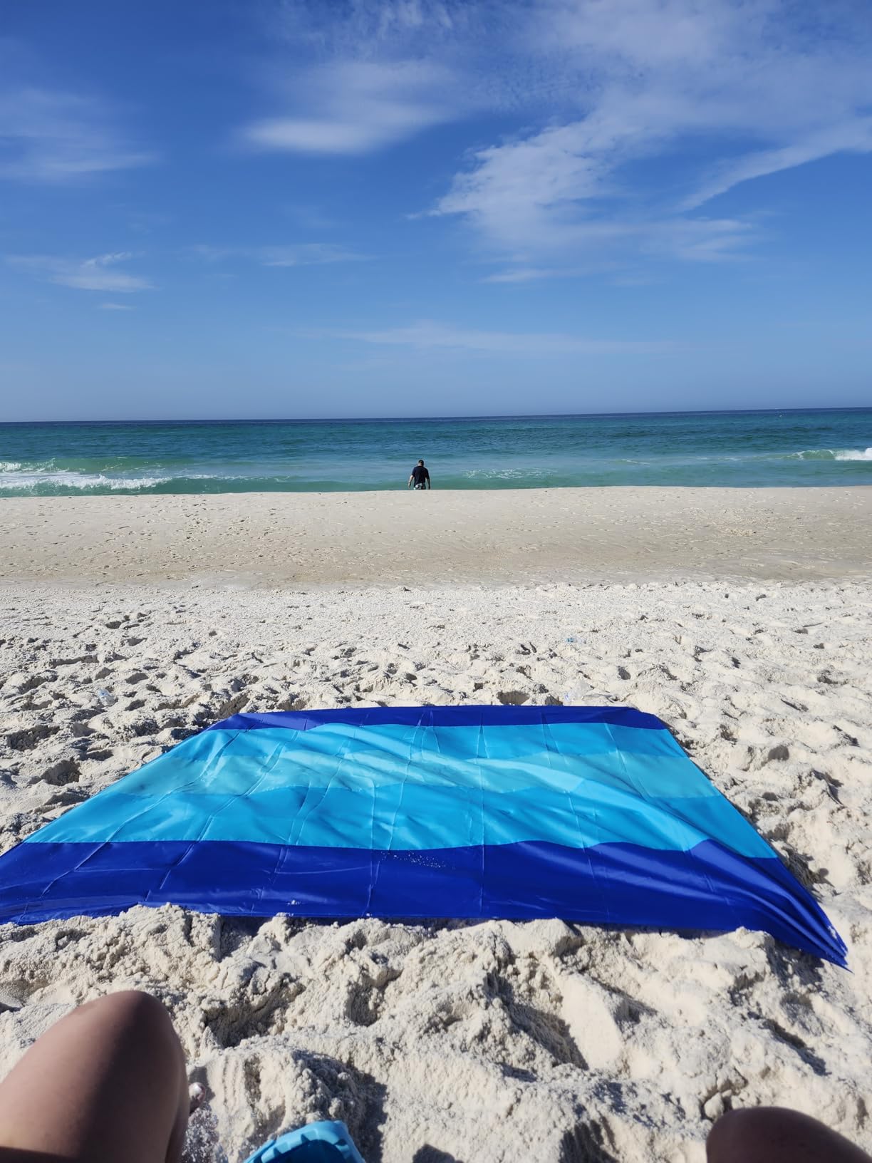 BYDOLL Beach Blanket Waterproof Sandproof Large Sand Free, 78''X81''/10'X9' Oversized Sandless Lightweight Blanket Picnic Mat for Beach Travel Camping Hiking with Stakes customer photo 2