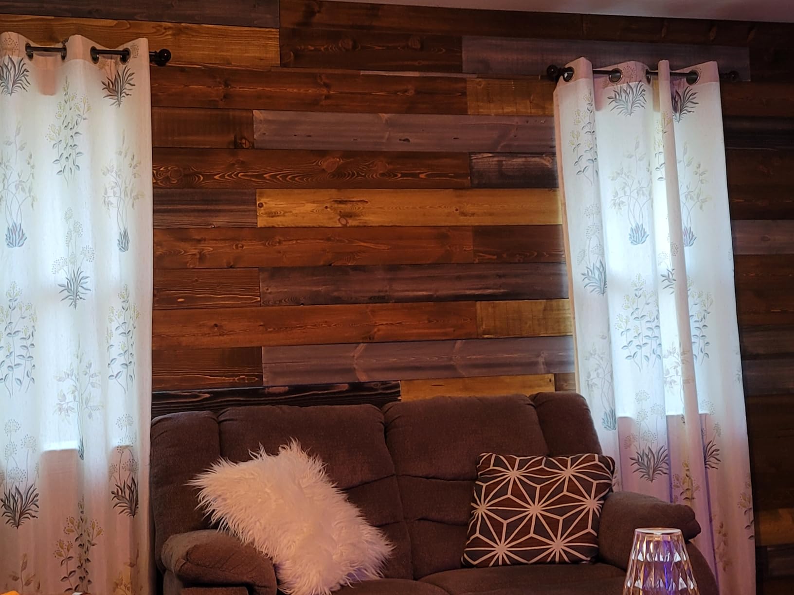 BoscoMondo 5.5 Inches Wide Barnwood Wall Planks, Rustic Solid Wood Panels, Accent Wall Decor - 48 Inches Long Panels, 12 Pack, 22 Sqr Ft, Variety Colors customer photo 2