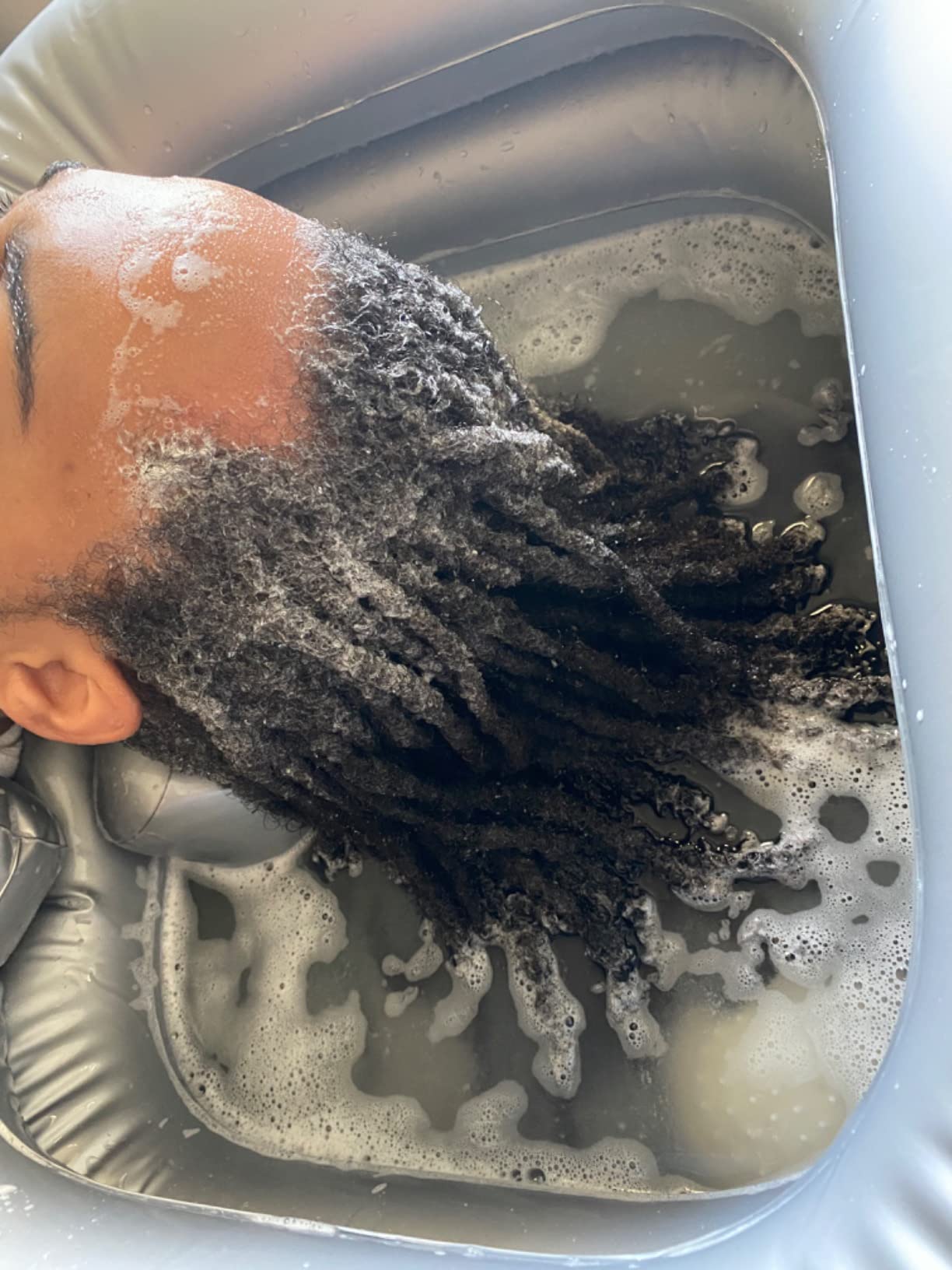 Inflatable Shampoo Basin - Portable Shampoo Bowl, Hair Washing Basin for Bedridden, Disabled, Injured, Hair Wash Tub for Dreadlocks and at Home Sink Washing customer photo 2