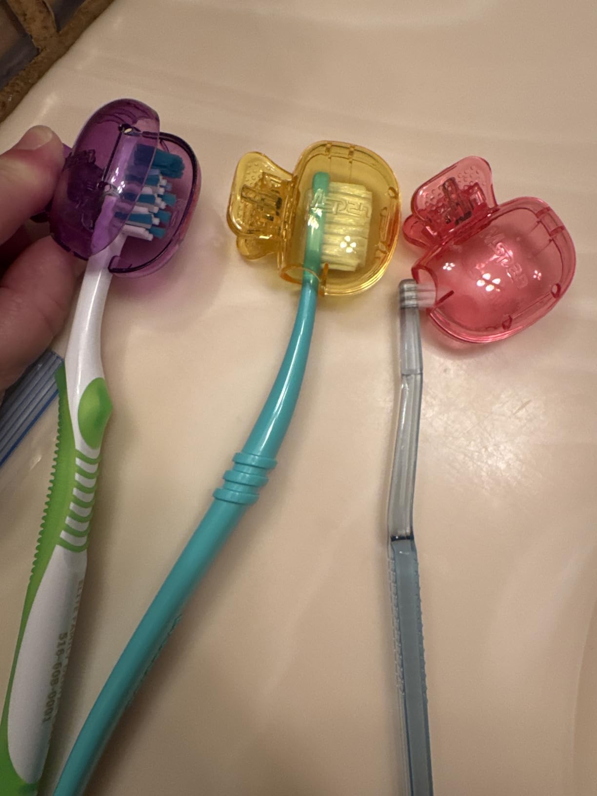 Mspan Toothbrush Head Cover Cap: Toothbrush Protector Brush Pod Case Protective Plastic Clip Bathroom Cool Stuff for Household Travel customer photo 1