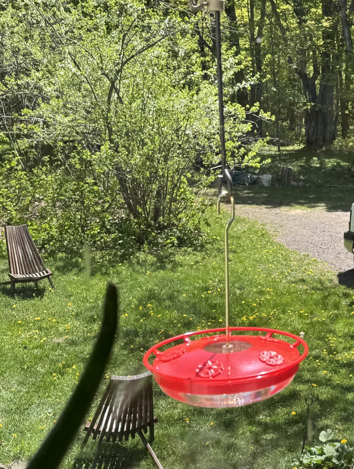 FEED GARDEN Saucer Hummingbird Feeders for Outdoors Hanging, 2 Pack 16oz Leak-Proof Nectar Feeder with Bee Guards Built-in Ant Moat, 5 Feeding Ports, Wide Mouth Easy Refill & Clean, BPA-Free, Red customer photo 2