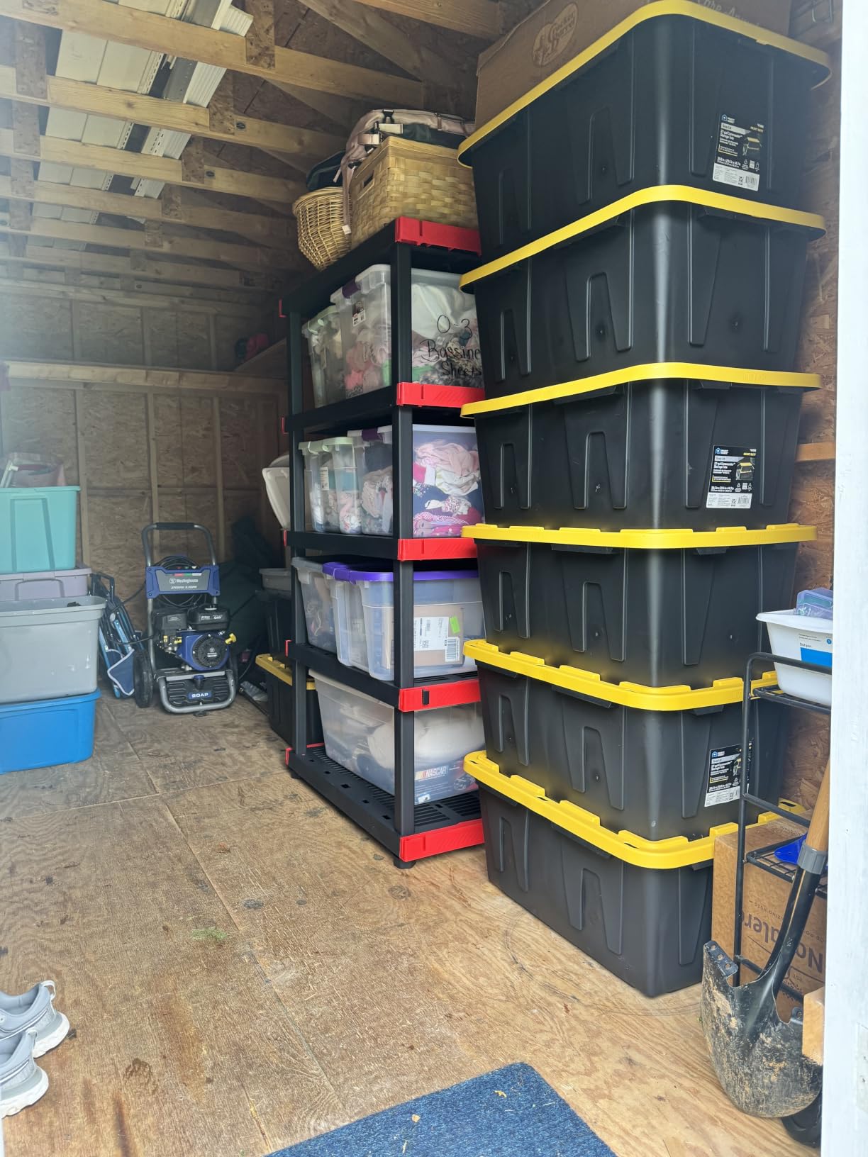 CX Craftsman 5-Tier Heavy Duty Plastic Storage Shelves, Garage Organization | 5-tier storage rack organizes garages, workshops & basements, 200 lb/shelf, 72.3H x 40W x 24D, easy assembly, black/red customer photo 1