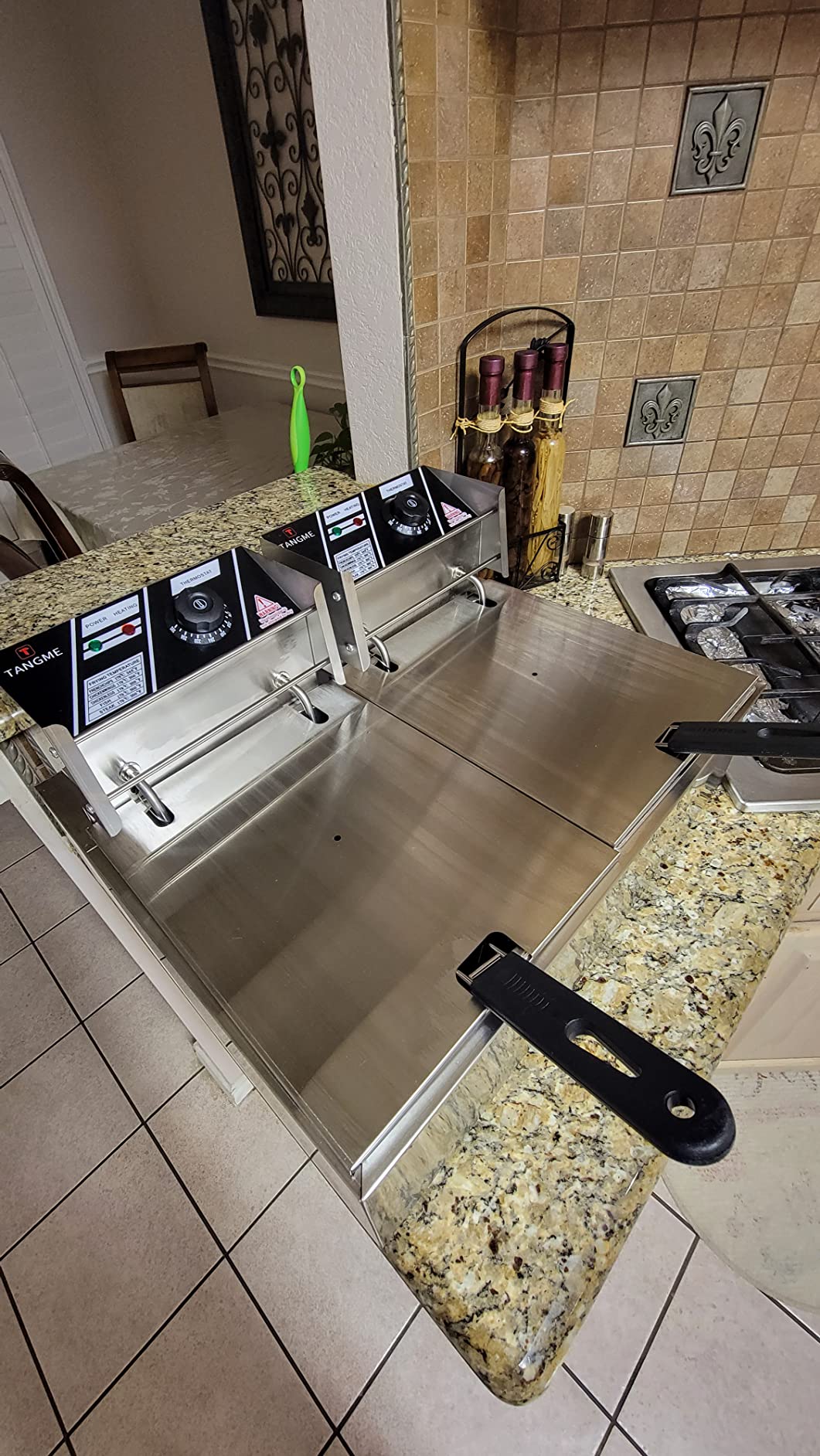 Commercial Deep Fryer, 3400W Electric Deep Fryers with 2x6.35QT Baskets | 0.8mm Thickened Stainless Steel Countertop Oil Fryer 20.7QT Large Capacity with Lids Temperature Controller (12L) customer photo 2