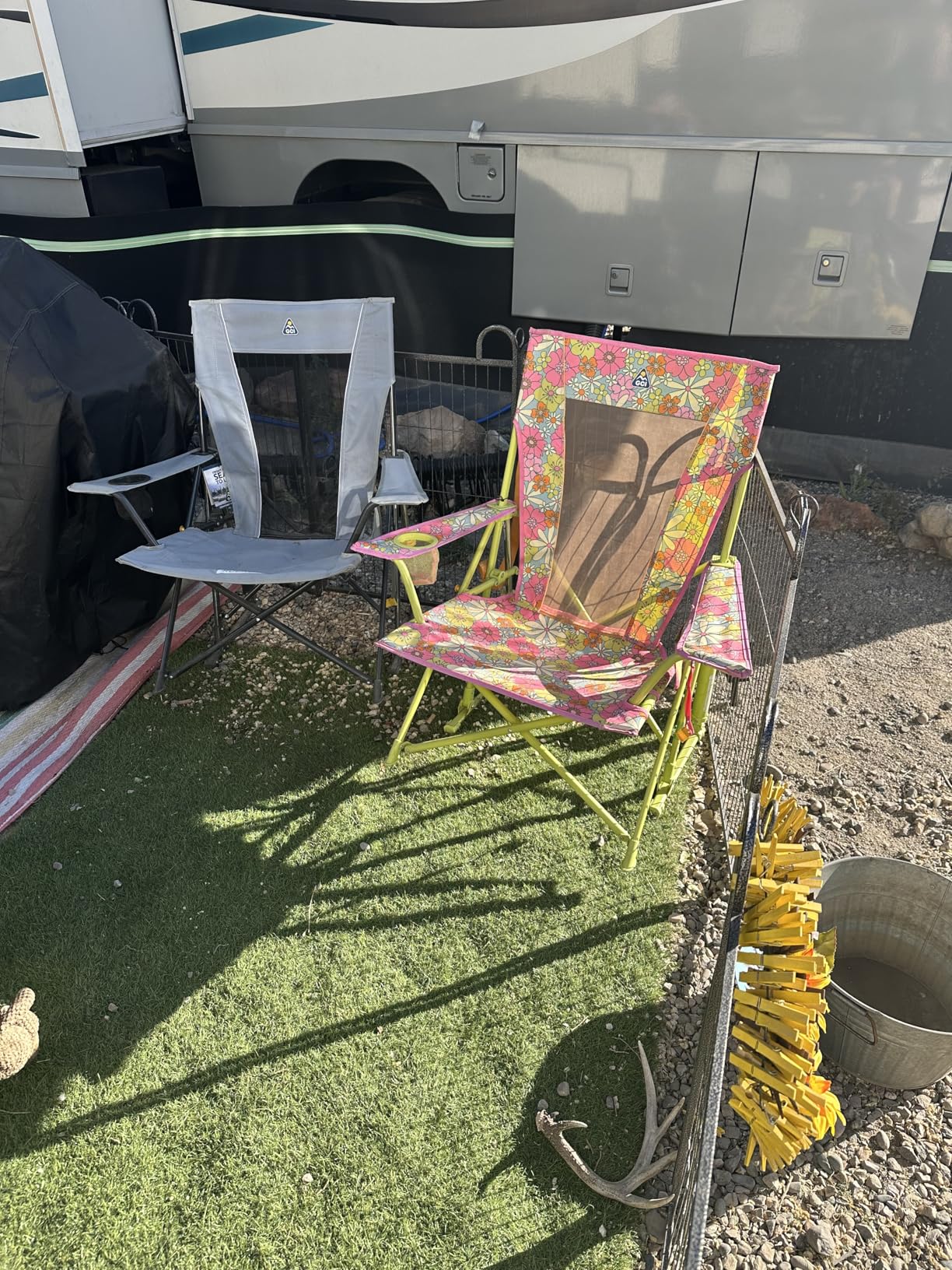 GCI Outdoor Comfort Pro Rocker Camping Chair | Portable Folding Rocking Chair with Durable Armrests & Drink Holder - Indigo Blue customer photo 2