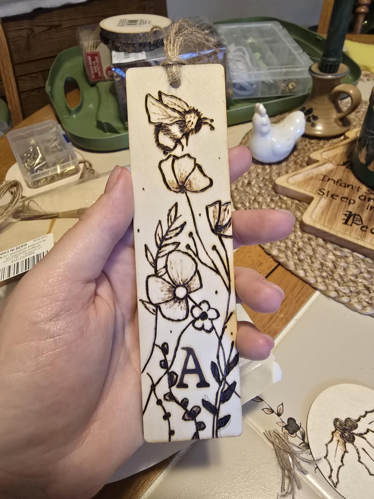 WEP 939D-II 2-IN-1 Wood Burning Kit 86-IN-1 with 51 Solid Points and 20 Wire Nibs Wood Burner with 2 Letter Number Stencils, 2 Unfinished Wood, 1 Pen Holder, Burning Tool customer photo 2