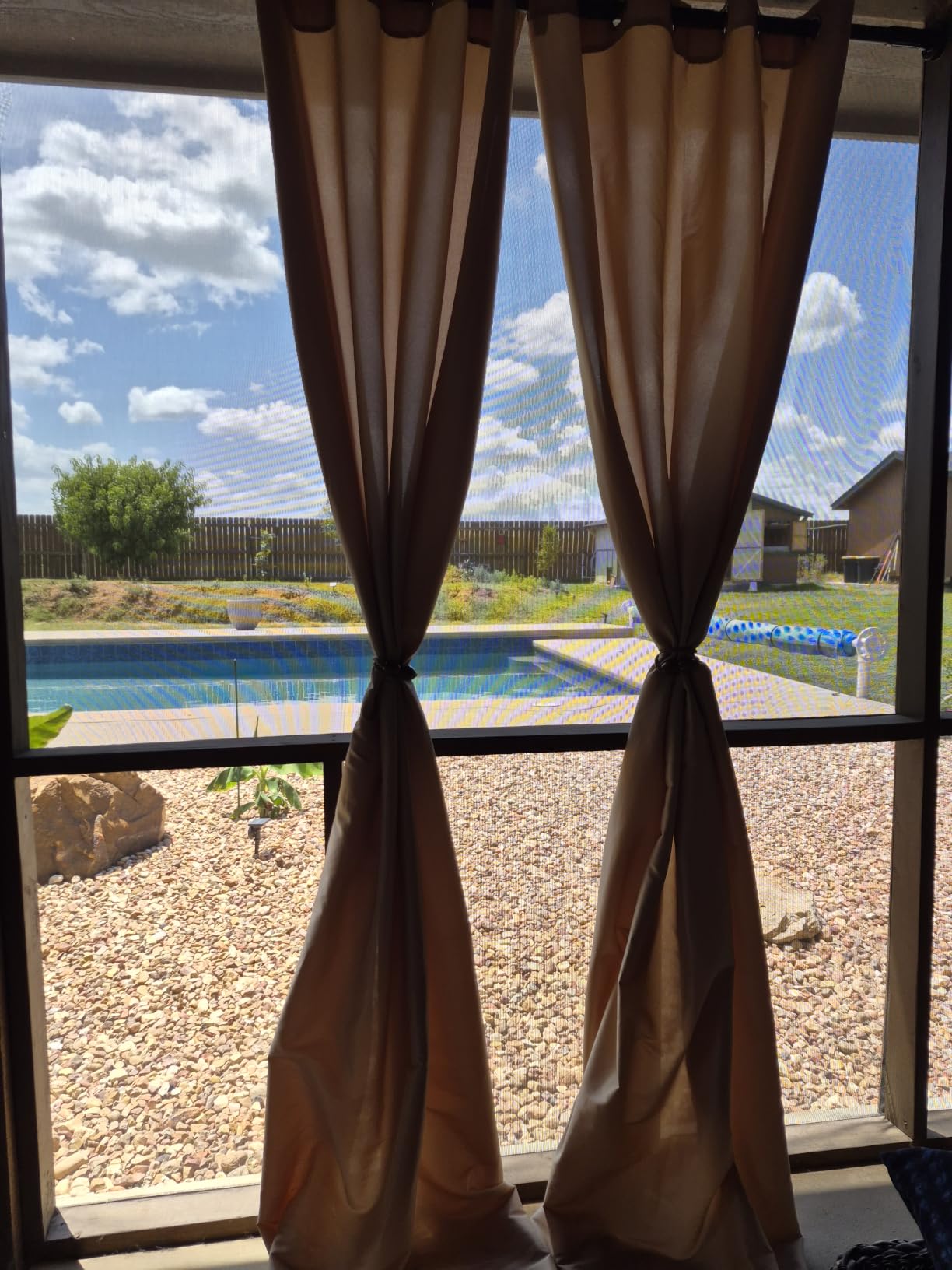 PureFit Outdoor Curtains for Patio Waterproof Weatherproof Outside Curtains | UV Resistant Porch, Pergola, Balcony, Gazebo Curtains Sun Filtering Privacy Blinds, 52W x 84L inch, 1 Panel, Beige customer photo 2