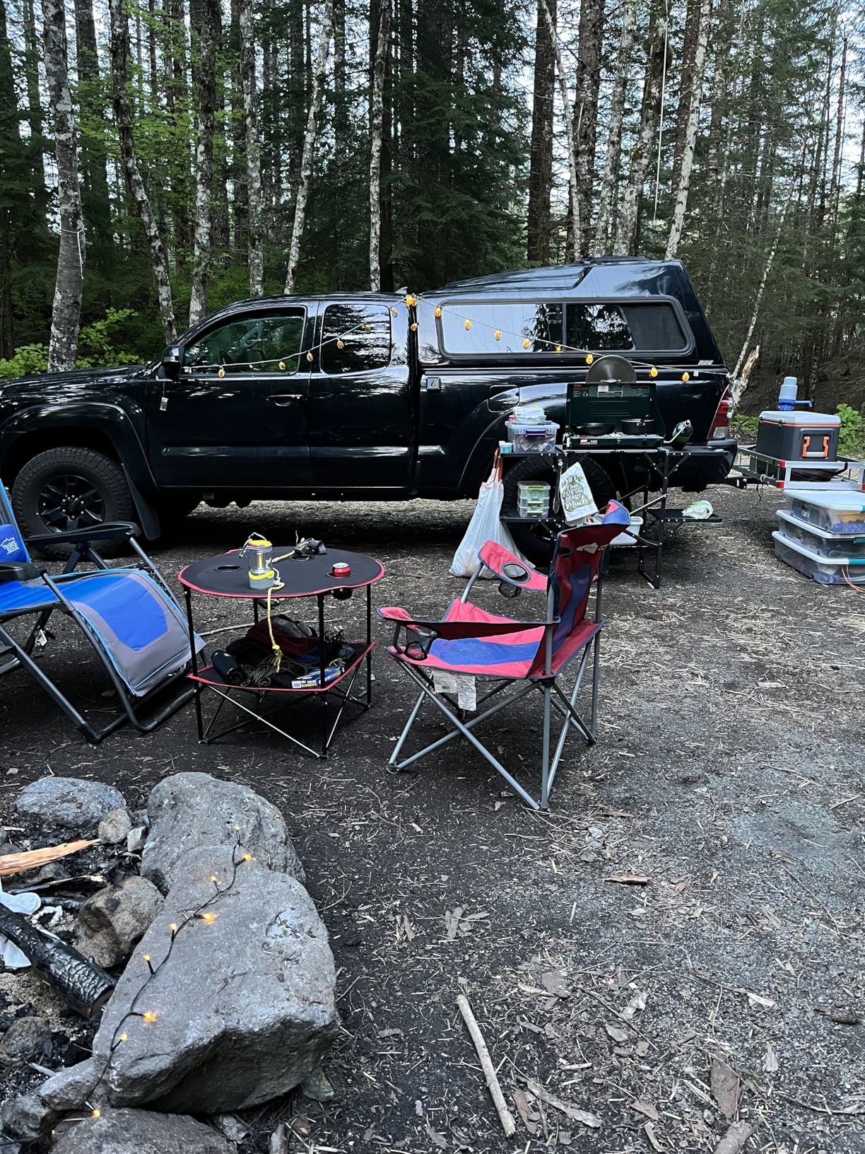 Portable Camping Table Folding Picnic Tables Lightweight Folding Table Waterproof Canvas Beach Table for Outside with 4 Cup Holders & Carry Bags for Camping, Beach, Campfires and Tailgating customer photo 1