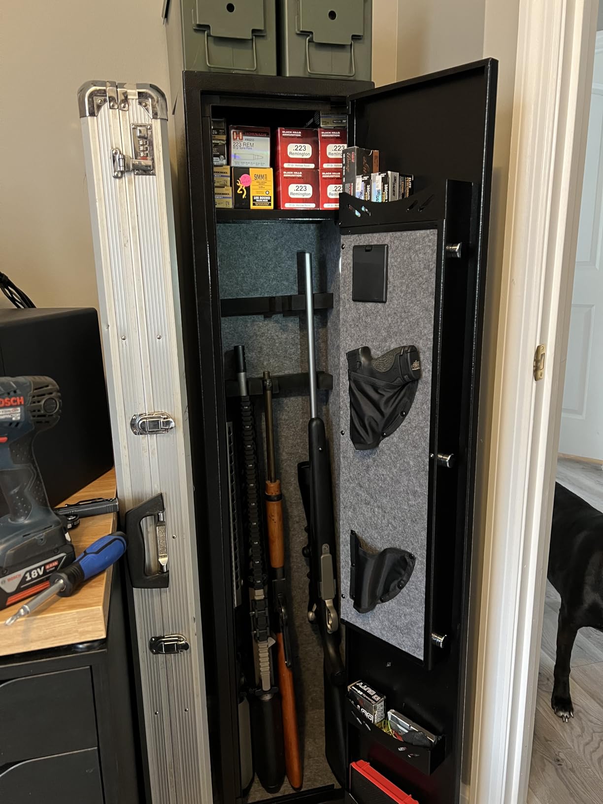 KAER Long Gun Safe for Rifles and Pistols with Electronic Lock Assembled - Rifle Safe for Home, Gun Cabinet for 3-5 Shotguns 5 Handguns, Removable Gun Rack, Shelf, LED Light, Ammo Storage, Gun Owner customer photo 1