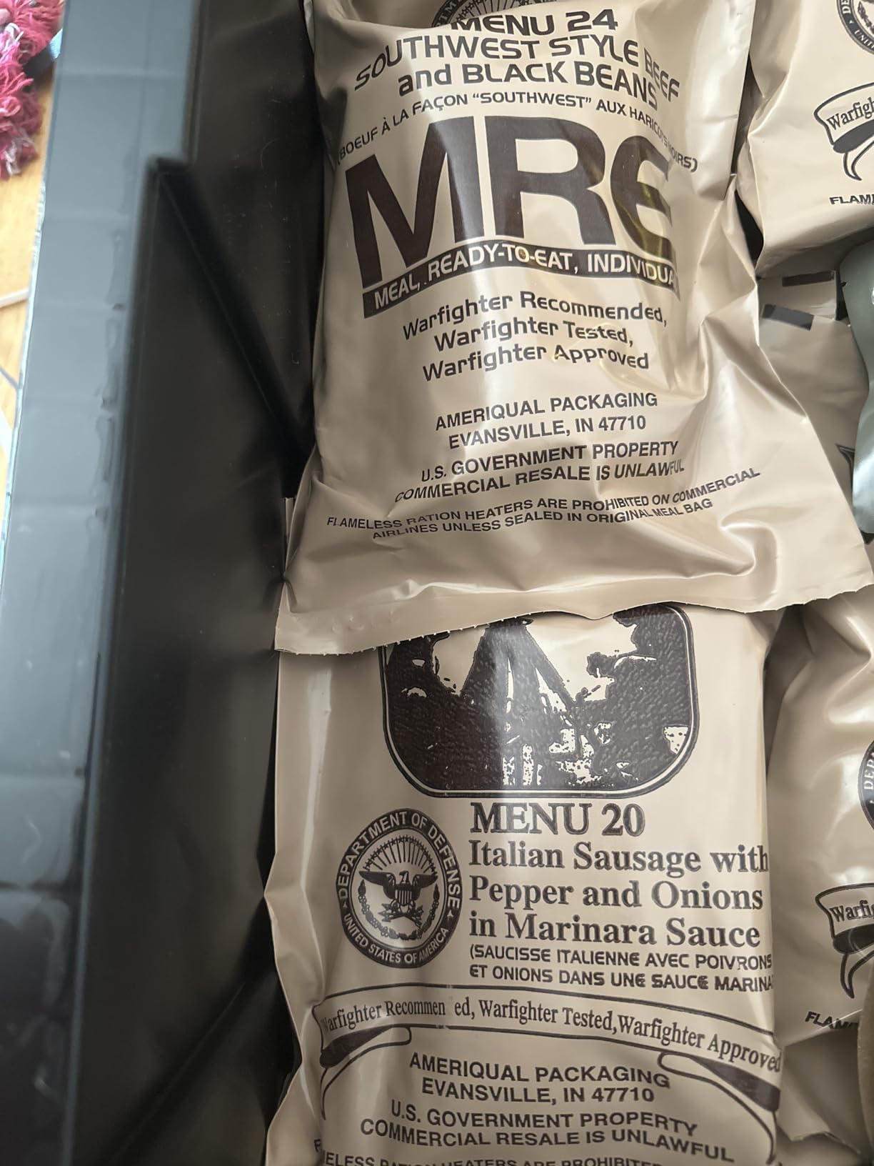 Ameriqual 24ct US Military Surplus MRE Meals Ready to Eat 2021 Inspect A+B Case Bundle Menus 1-24 customer photo 2