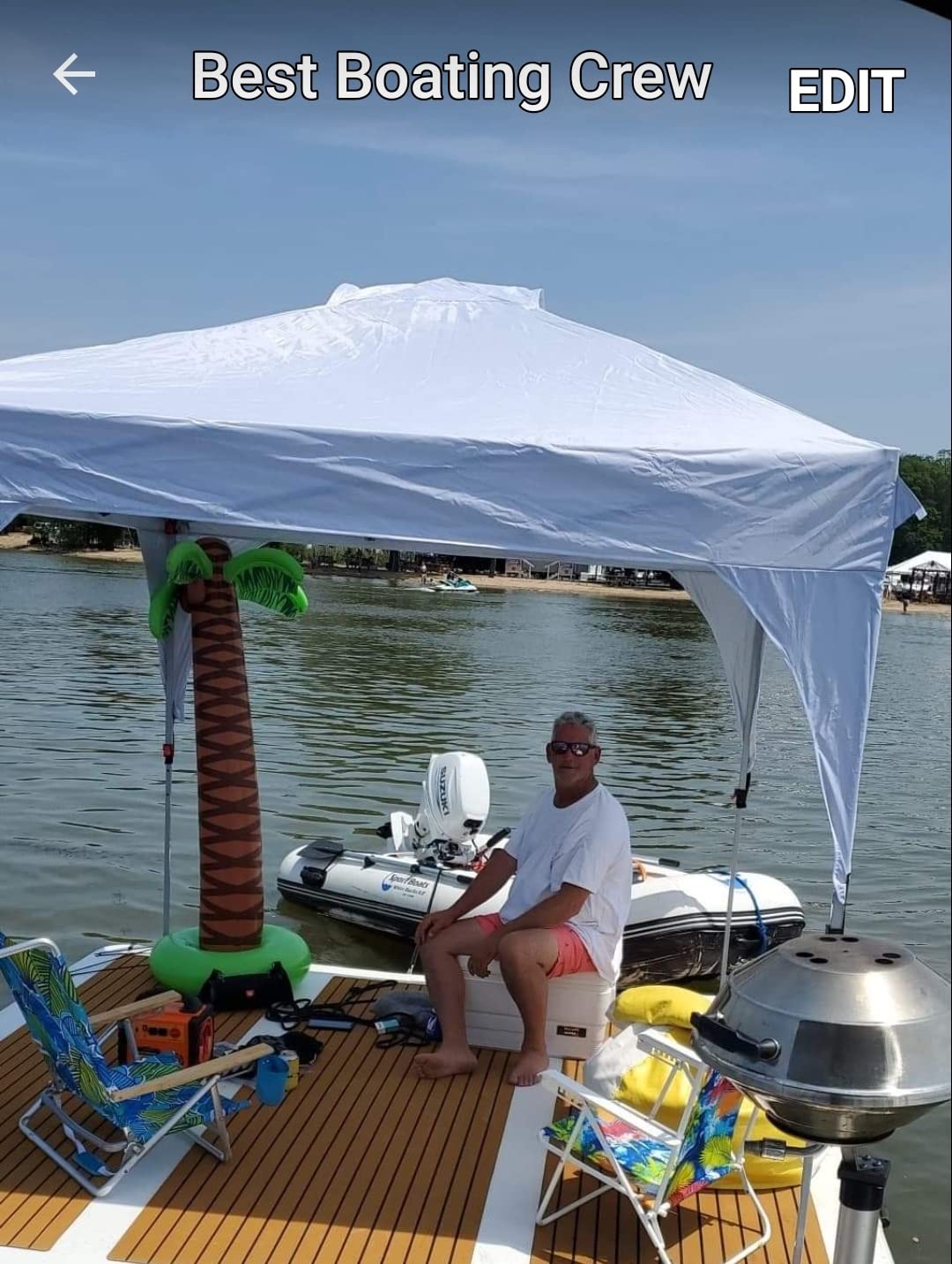Island Hopper Mega Yacht Floating Dock - 10' x 10' Inflatable Dock for Boats and Lakefront - UV-Resistant PVC with Non-Slip EVA Foam - Holds Up to 2000 lbs - Lake Floats Easy Setup and Storage customer photo 2