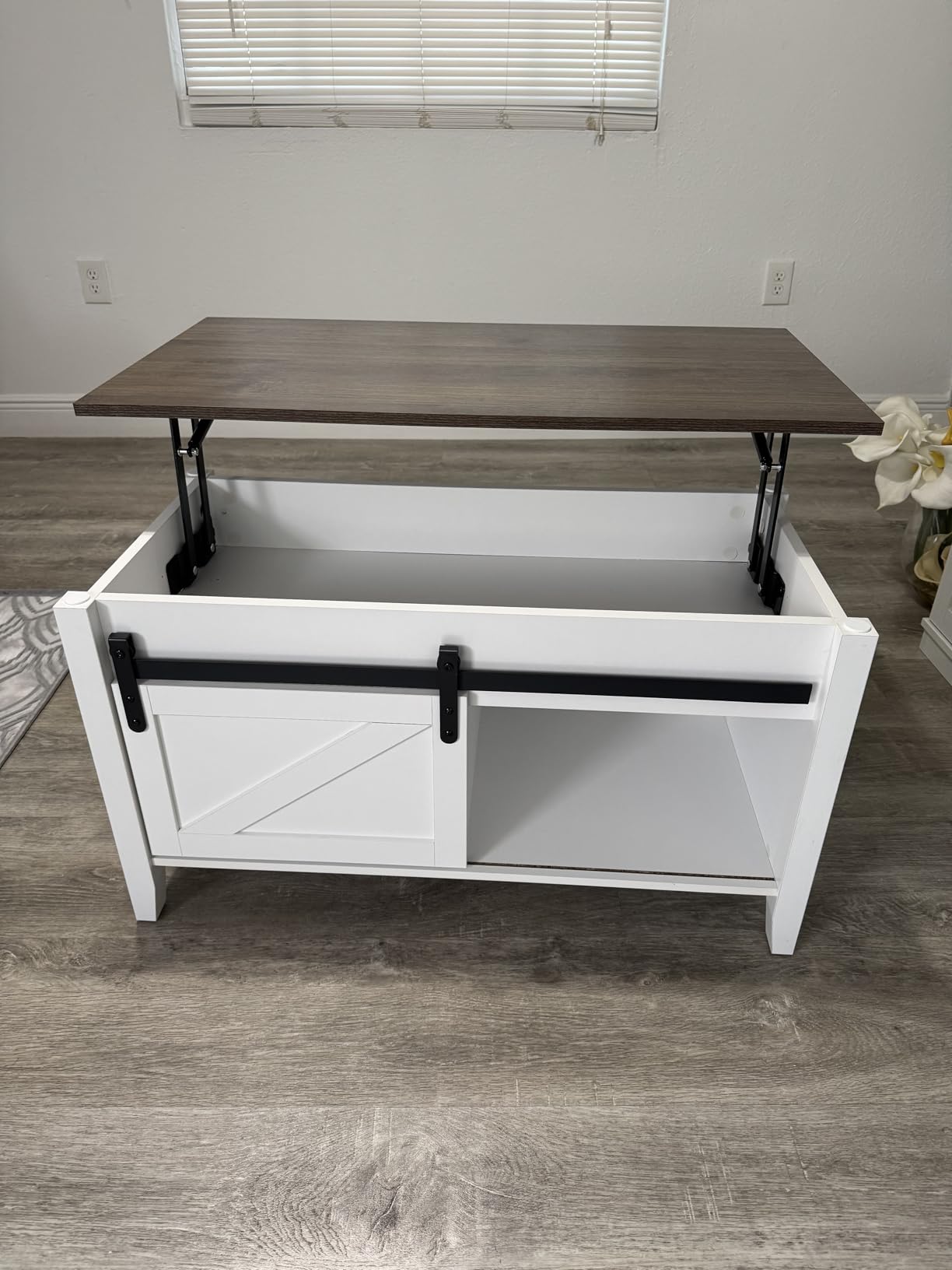 VINGLI Lift Top Coffee Table with Hidden Storage, 39