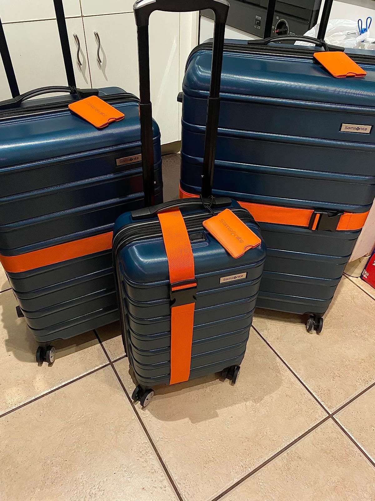 Samsonite Omni 2 Hardside 3 Piece Set - Includes Global Carry-On, Medium, & Large Checked Suitcases - 360° Dual Spinner Wheels - Integrated TSA Lock & Expansion - Amazon Exclusive - Lagoon Blue customer photo 2