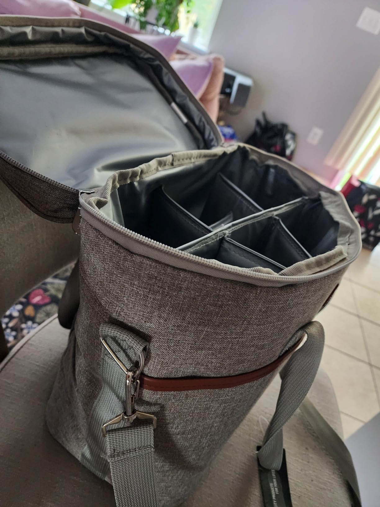 opux Insulated Wine Cooler Bag Leakproof 4 Bottle Tote Carrier, Back Square customer photo 1