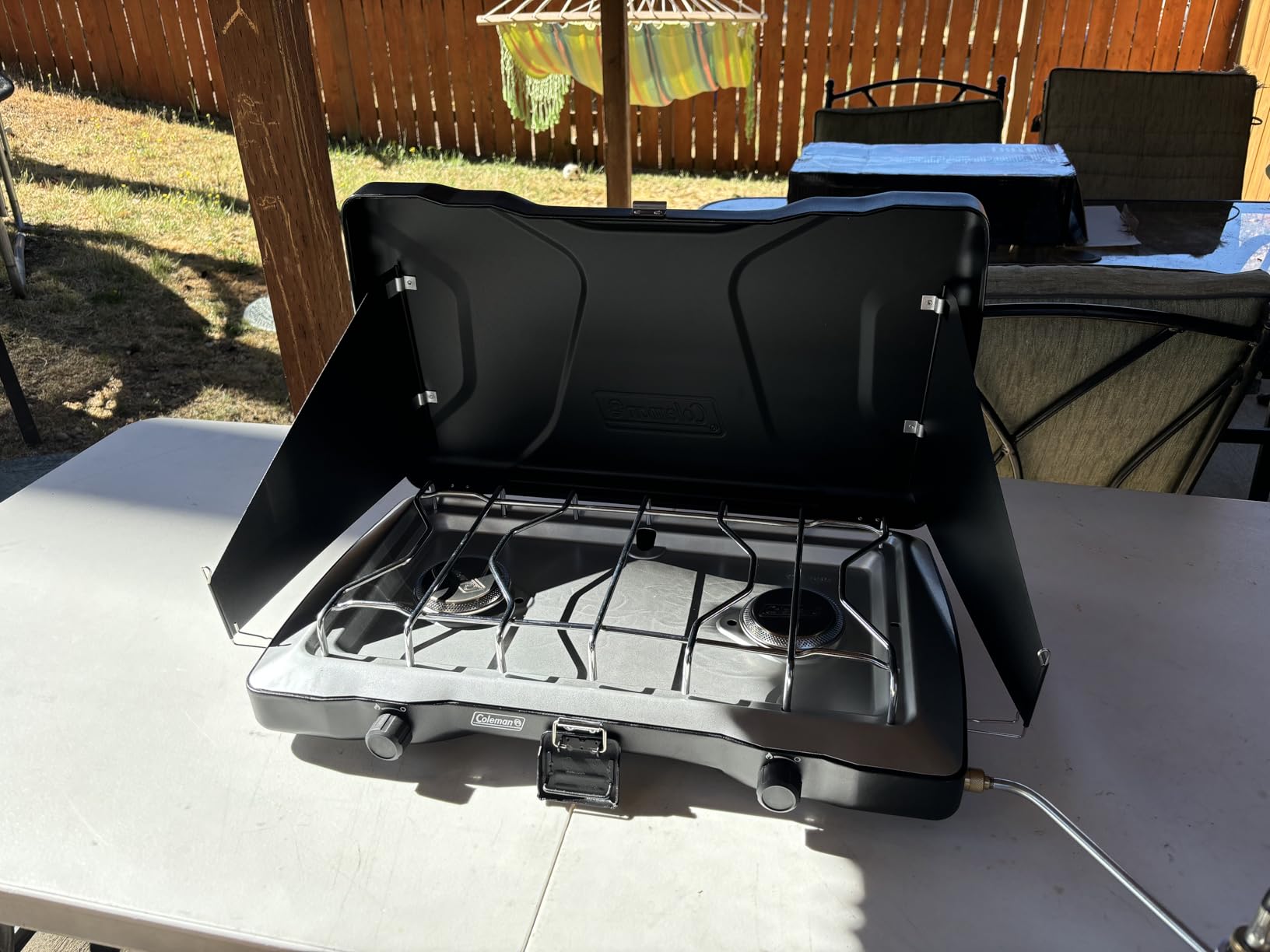 Coleman Triton 2-Burner Propane Stove, Portable Camping Cooktop with 2 Adjustable Burners & Wind Guards, 22,000 BTUs customer photo 1