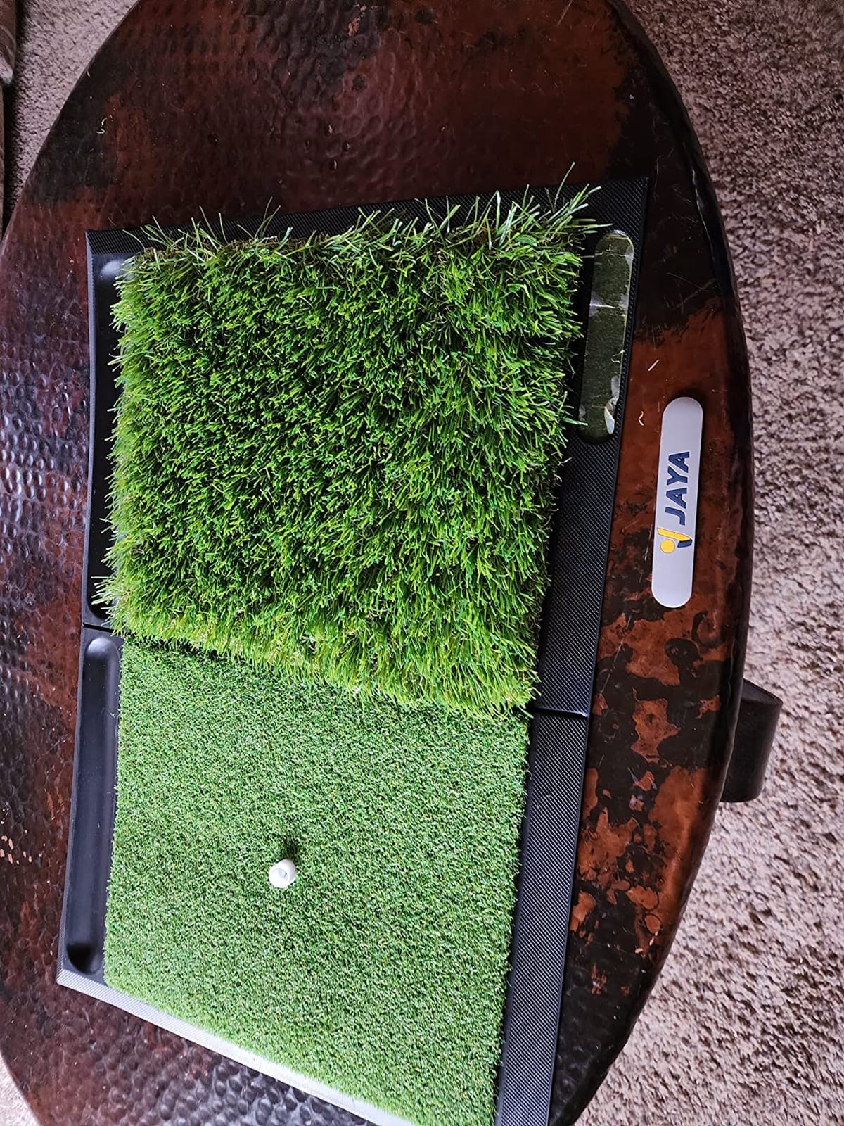 JAYA Golf Hitting Mat with Heavy Rubber Base, Foldable Golf Practice Mat for Indoor & Outdoor Training, Dual Turf Fairway & Rough Grass Mat for Swing, Chipping and Driving Practice customer photo 1