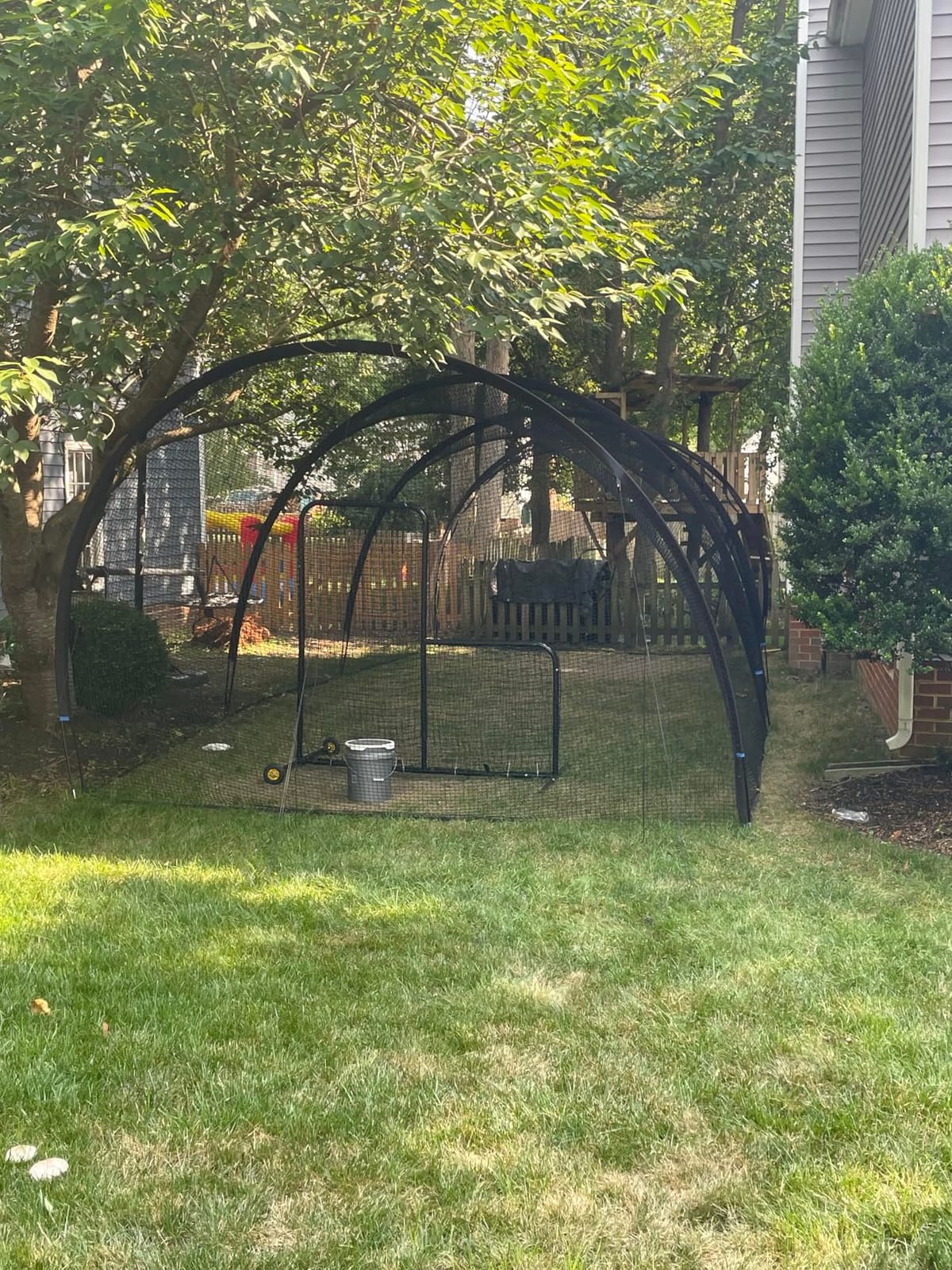 Upgrade 30FT Baseball and Softball Batting Cage Net and Frame, Large Batting Cages Net with Steel Frame for Home - Backyard Batting Cage with Pitching Backstop and Carry Bag customer photo 2