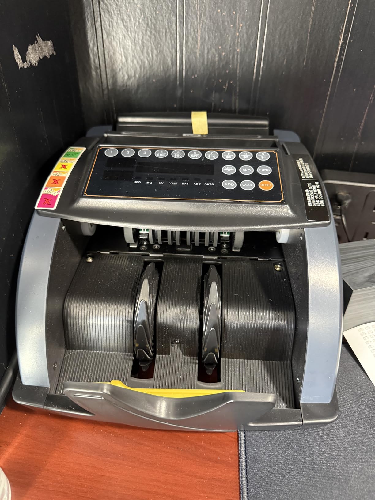 Aneken Money Counter with Value Count, UV/MG/IR/MT/DD Counterfeit Bill Detection for USD EUR with Count/Add/Batch/Auto/Manual Modes, Cash Counter with External LCD Display for Small Business & Office customer photo 1