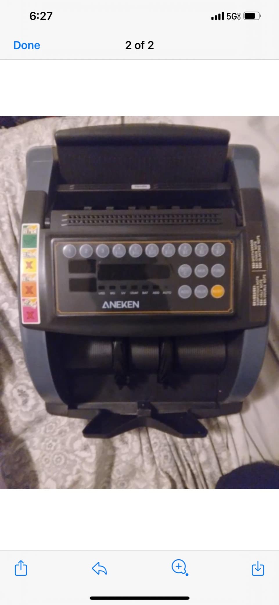 Aneken Money Counter with Value Count, UV/MG/IR/MT/DD Counterfeit Bill Detection for USD EUR with Count/Add/Batch/Auto/Manual Modes, Cash Counter with External LCD Display for Small Business & Office customer photo 2