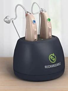 EarCentric EasyCharge Rechargeable Hearing Aids for Seniors and Adults, Pair with Desktop Charger and Portable Charging Case, Behind-the-Ear BTE OTC Hearing Aids with Noise Reduction, Beige customer photo 2