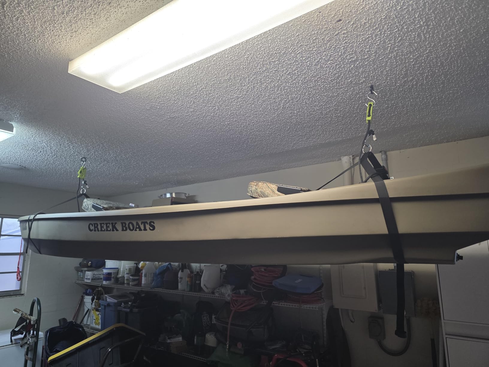Tie Boss Kayak Hanger, Kayak Hoist & Overhead Garage Ceiling Storage System customer photo 1