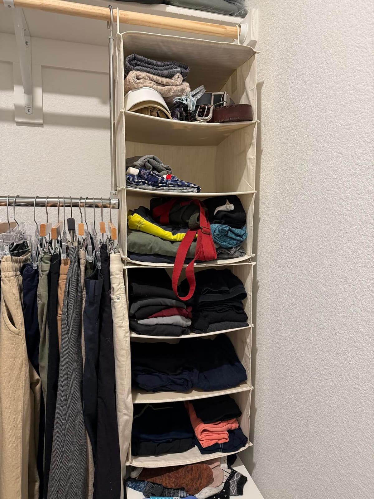StorageWorks Hanging Closet Organizer, 6-Shelf with 2-in-1 Design, Ivory - Reinforced Shelves for Bedrooms, Dorms and RVs customer photo 1