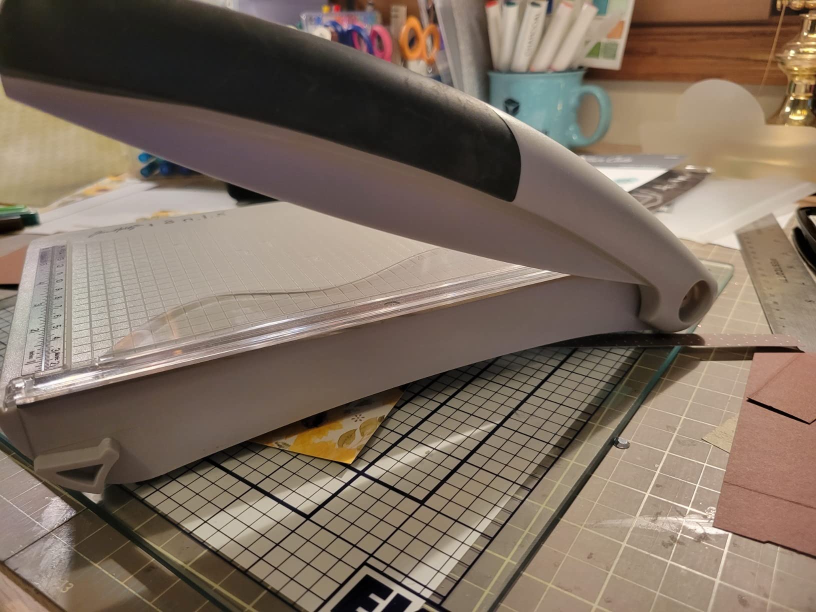 Tim Holtz Mini Paper Cutter - Small Portable Guillotine Paper Trimmer for Crafts, Photo Paper, and Card Making - 6.25 Inch Cutting Length with Ruler and Grid Lines customer photo 1