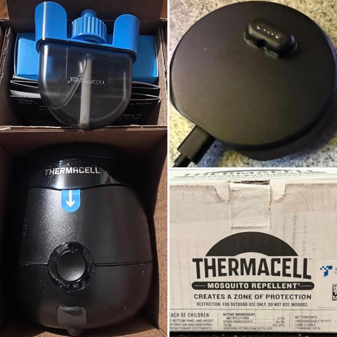 Thermacell E-ZoneGuard Patio Rechargeable Mosquito Repellent, 5.5-Hr Battery + 12-Hr Refill - Blue customer photo 2