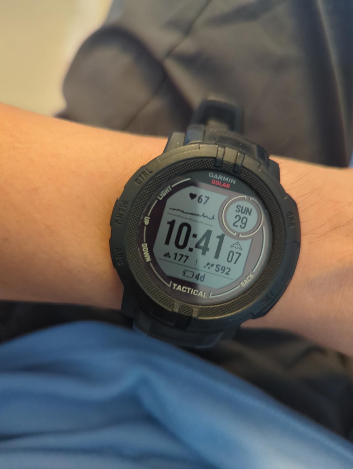 Garmin Instinct 2 Solar, Tactical-Edition, Rugged Outdoor Watch with GPS, with Solar Charging Capabilities, Built for All Elements, Multi-GNSS Support, Tracback Routing and More, Black customer photo 2