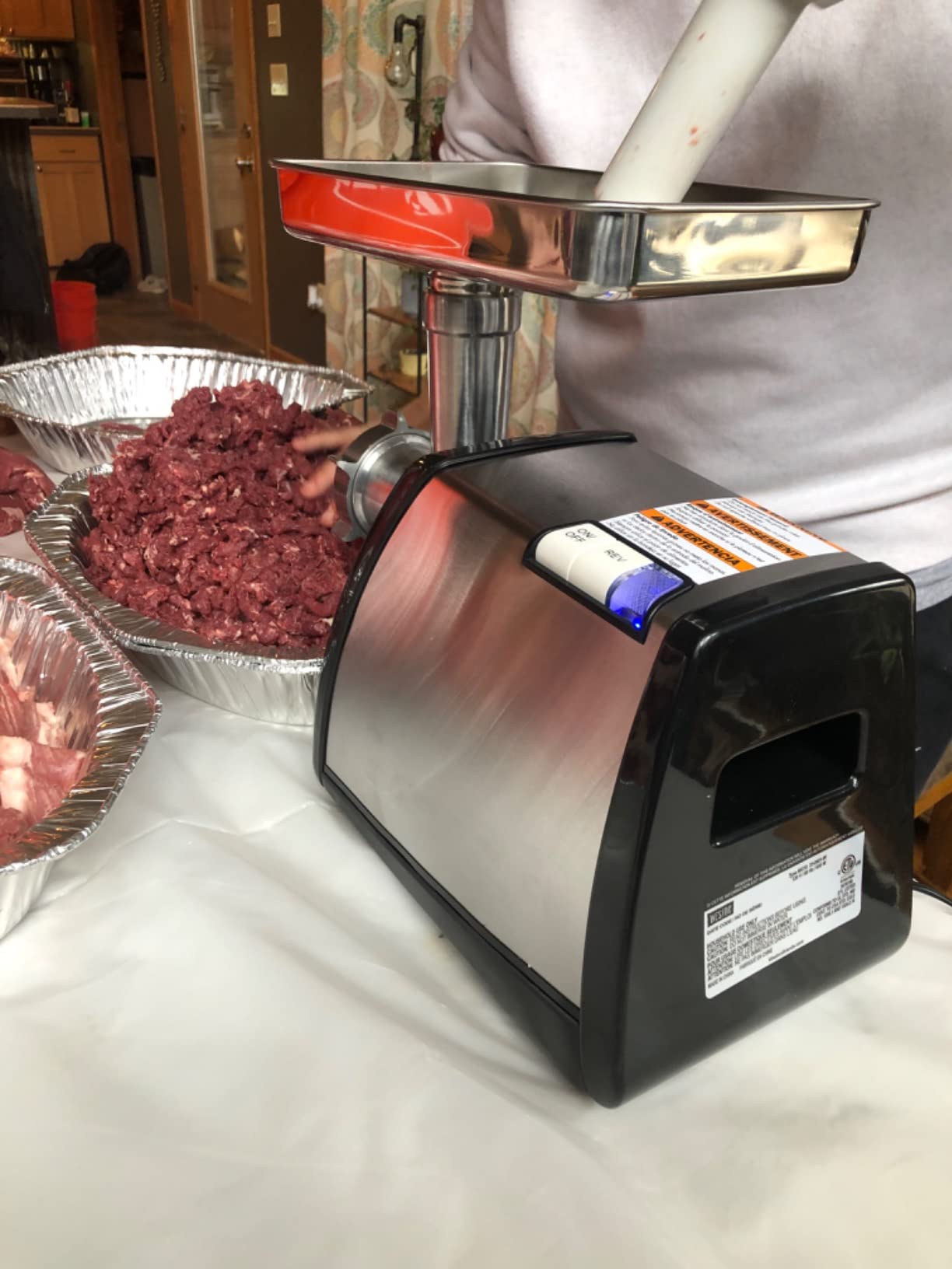 Weston Electric #8 Meat Grinder & Sausage Stuffer | 650 Watt, 7/8 HP Motor | Grinds 3 lbs Per Minute | Includes Stainless Steel Grinding Plates | Stainless Steel | 33-0801-W customer photo 1