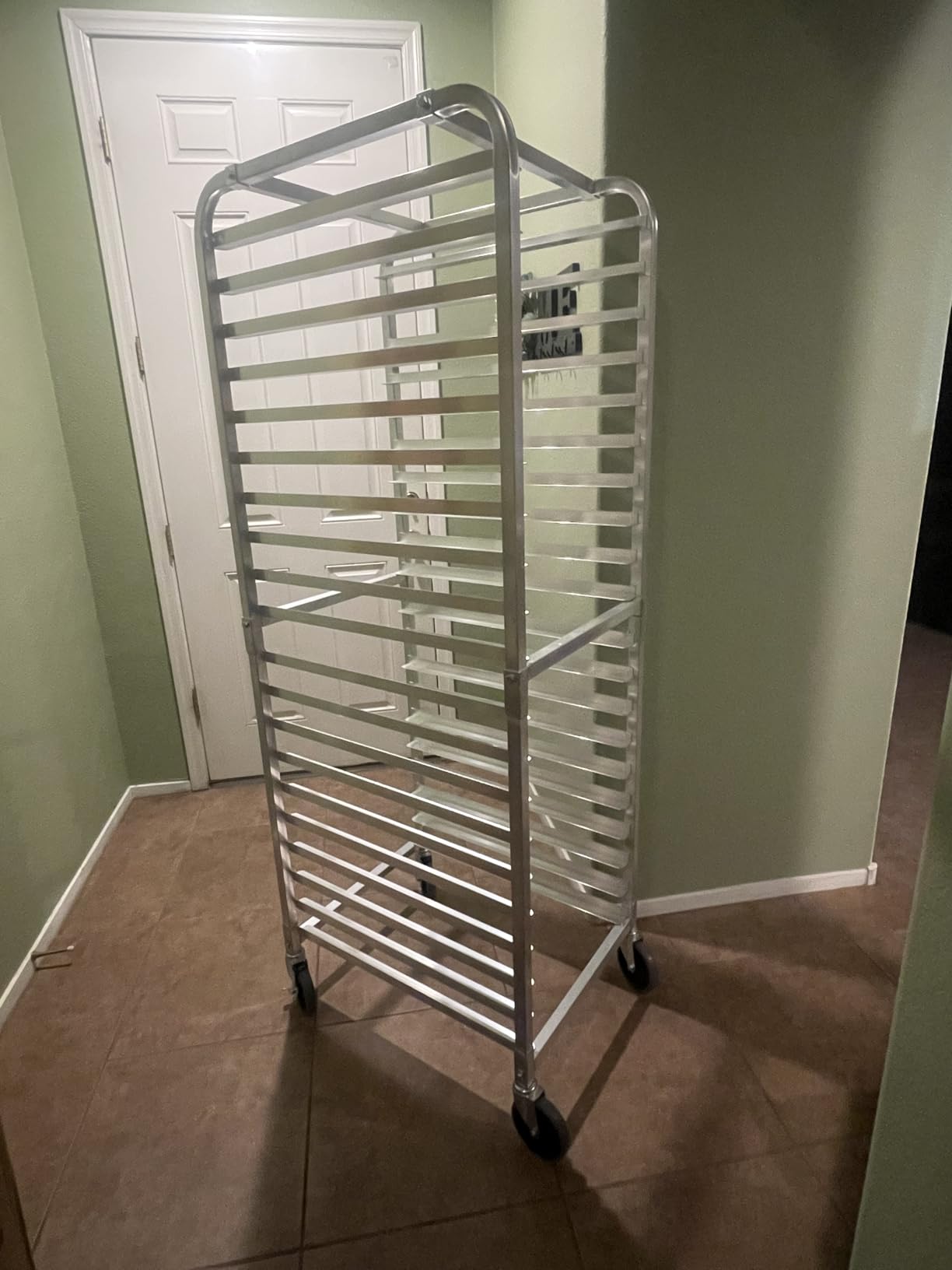 BIEAMA 20-Tier Aluminum Sheet Pan Rack, NSF Full Size Bun Pan Rack | Bakery speed Rack for Home Commercial Kitchen Bakery Cooling Rack, 4 Wheels customer photo 1
