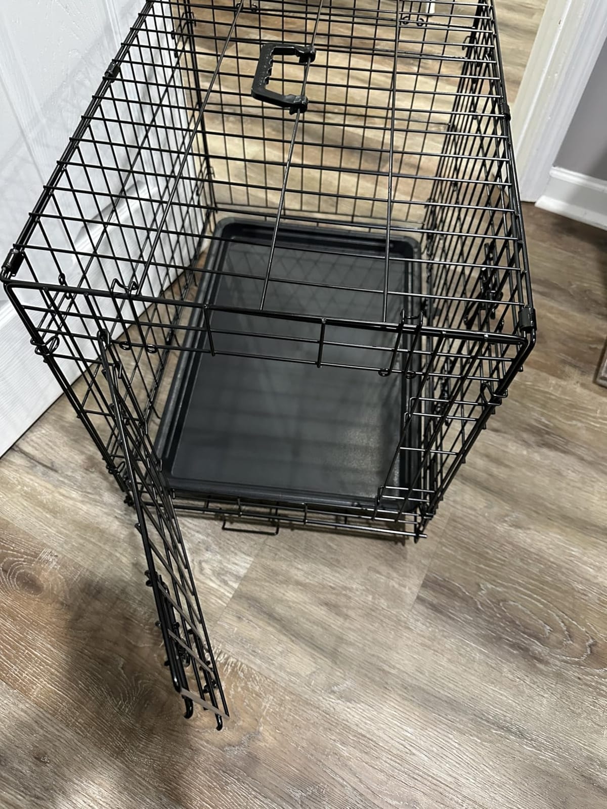 DONORO Dog Crates for Small Medium Size Dogs Indoor Double Door Dog Kennels & Houses for Puppy and Cats, Collapsible Metal Contour Dog Cages (Brown, 30.0