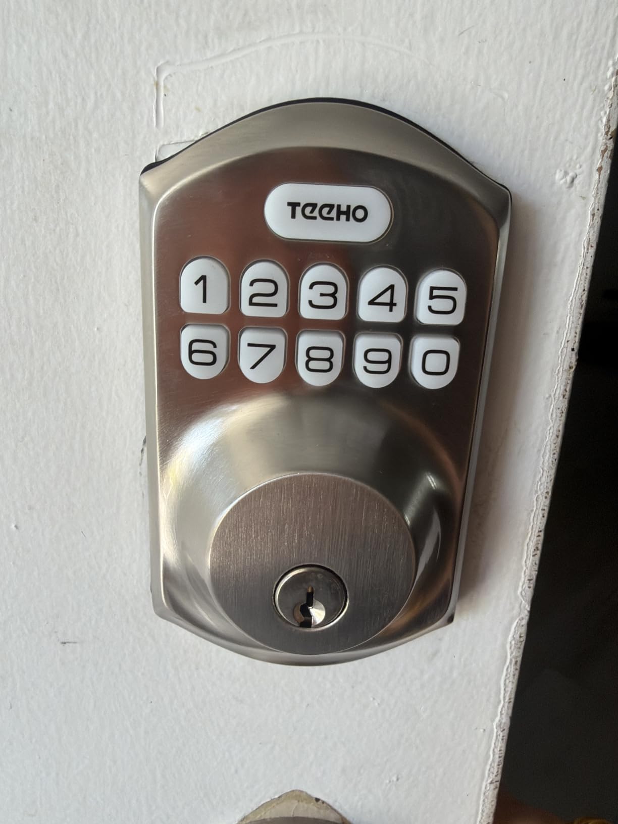TEEHO TE001 Keyless Entry Deadbolt with Keypad for Front Door, Satin Nickel, ANSI Grade 3 Security, 20 User Codes, Low Battery Alert, IP54 Waterproof, One Touch Lock, Anti-Peep Password & 2 Backup Keys customer photo 2