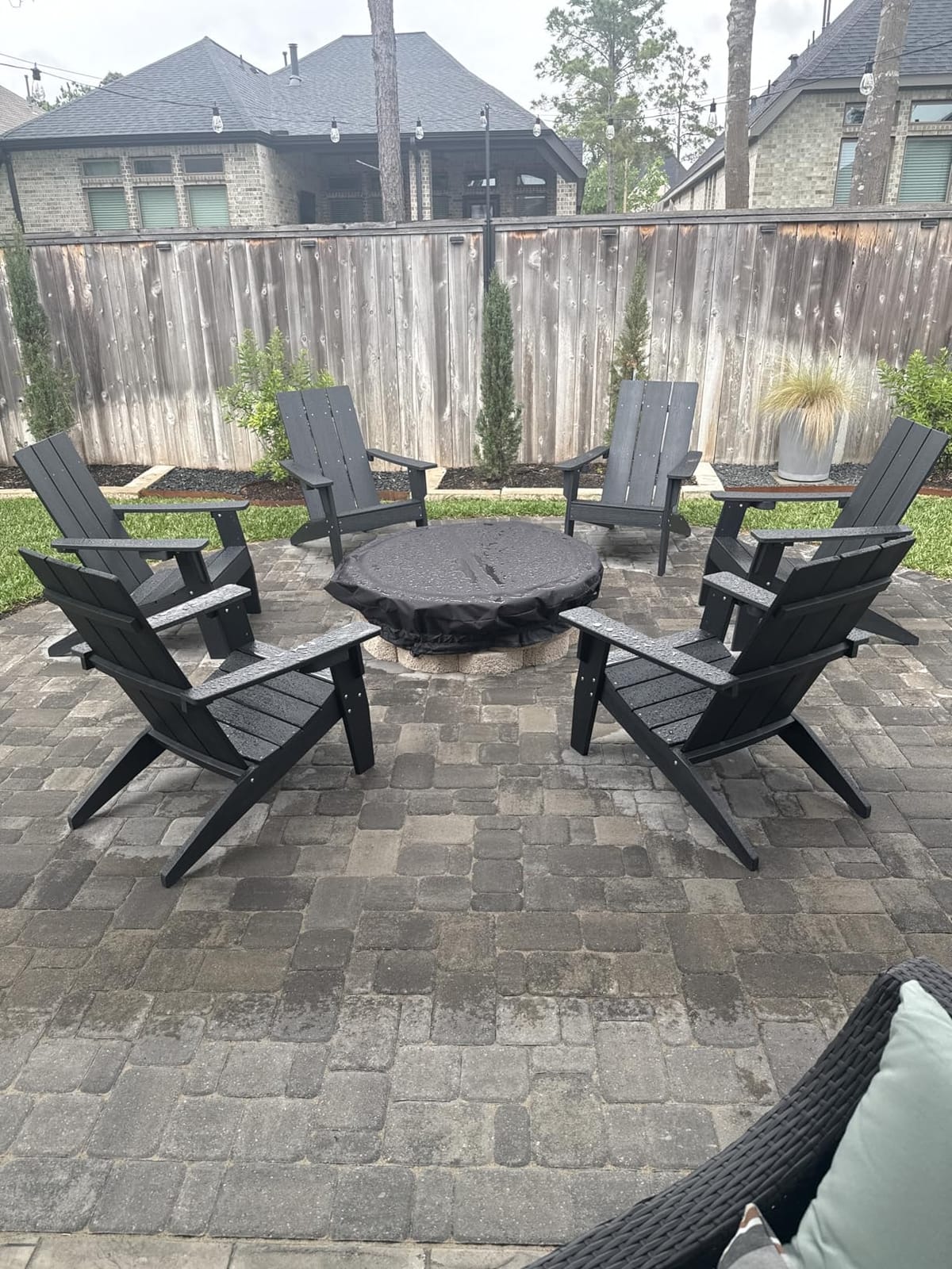Modern Oversized Adirondack Chair, 450lb Load-Bearing Outdoor Chair | Plastic Adirondack Chairs with 3-in-1 Cup Holder, 33in High Backrest Comfortable All-Weather Outdoor Chair, Fire Pit Chairs customer photo 2